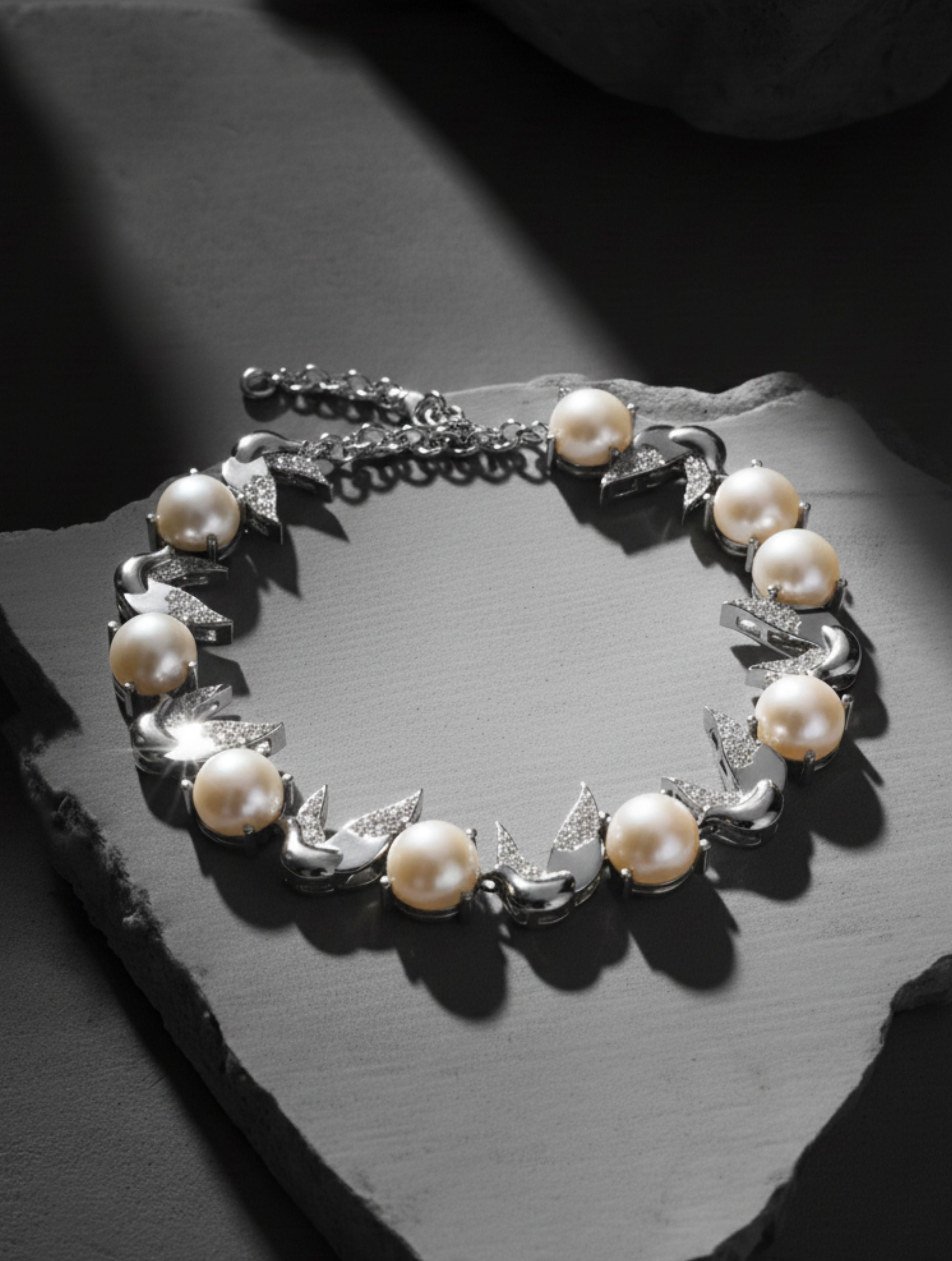 Wings of Radiance Pearl Sterling Silver Bracelet