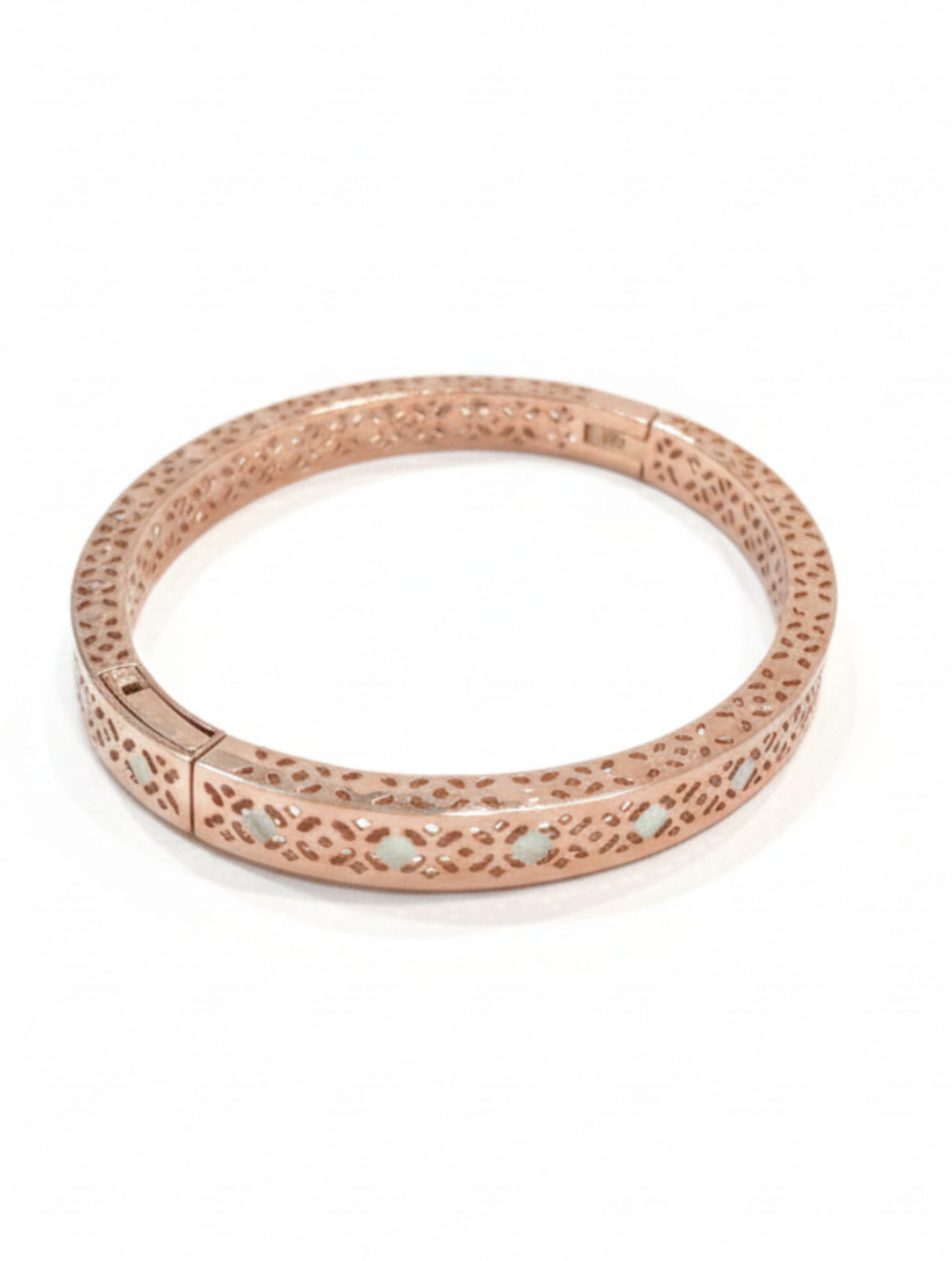 Filigree Openable Bangle in Rose Gold Plated 925 Sterling Silver