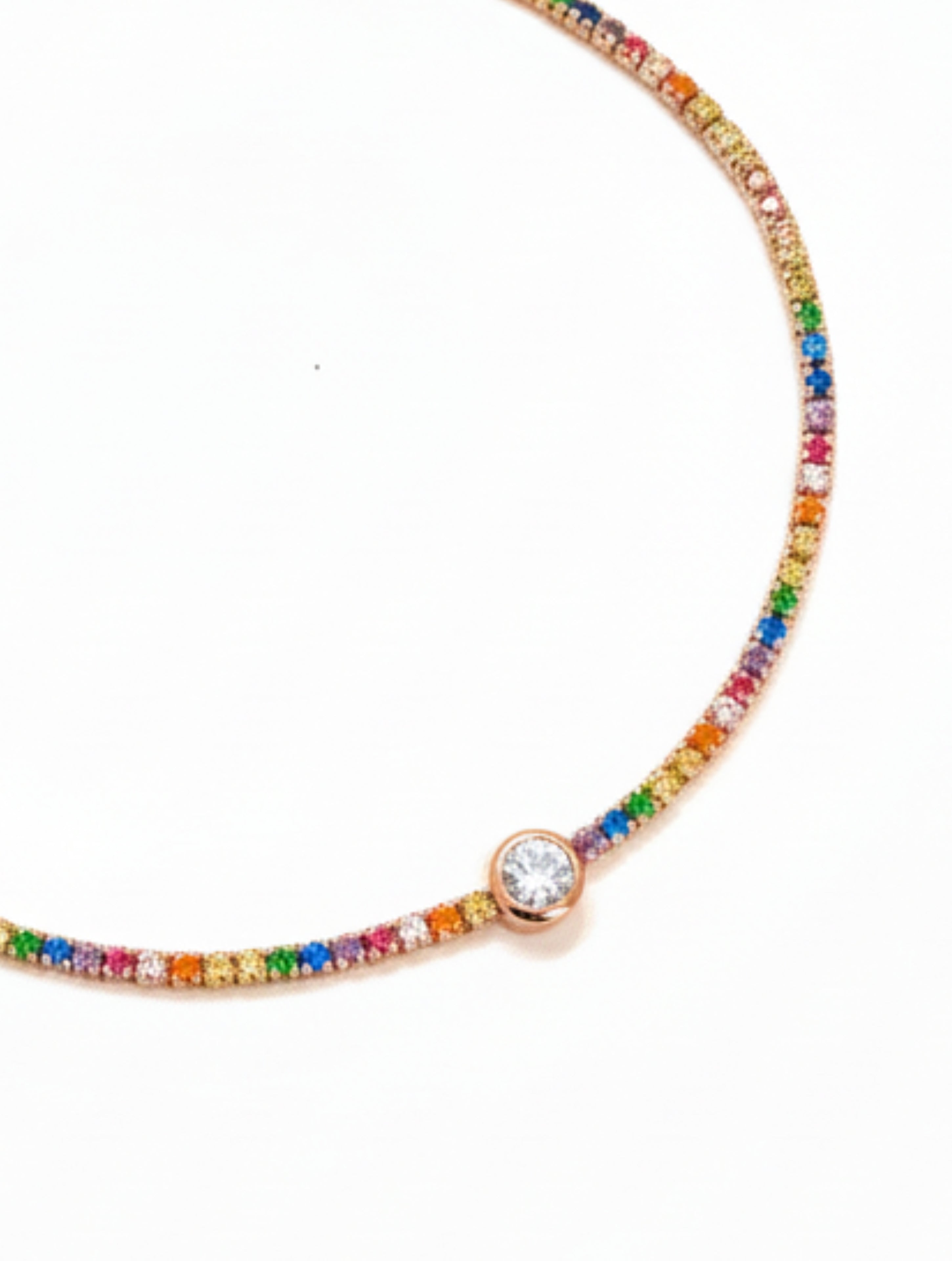 925 Sterling Silver Sparkling Rainbow Tennis Bracelet