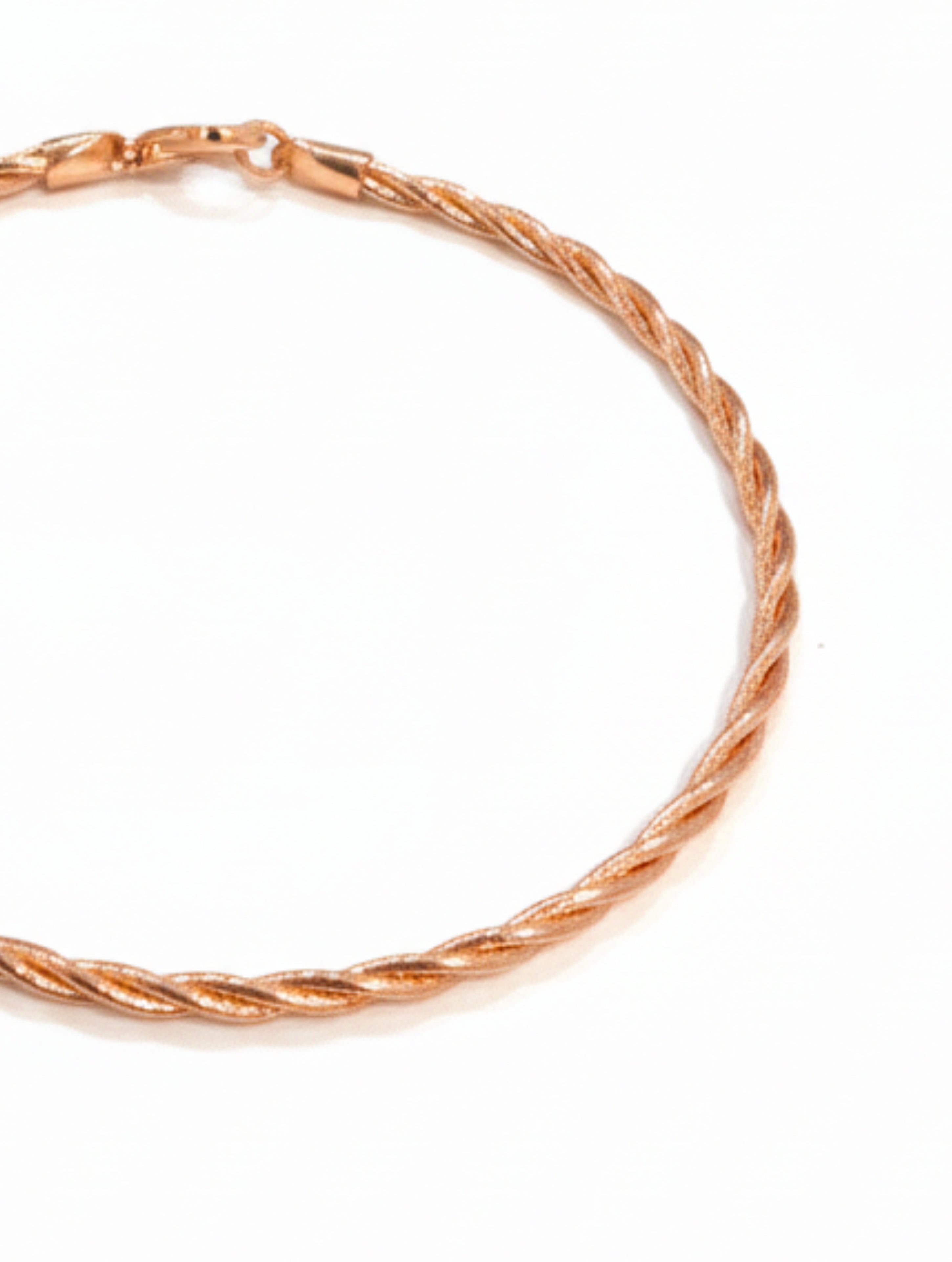Twisted Rope Chain Bracelet in Rose Gold 925 Sterling Silver