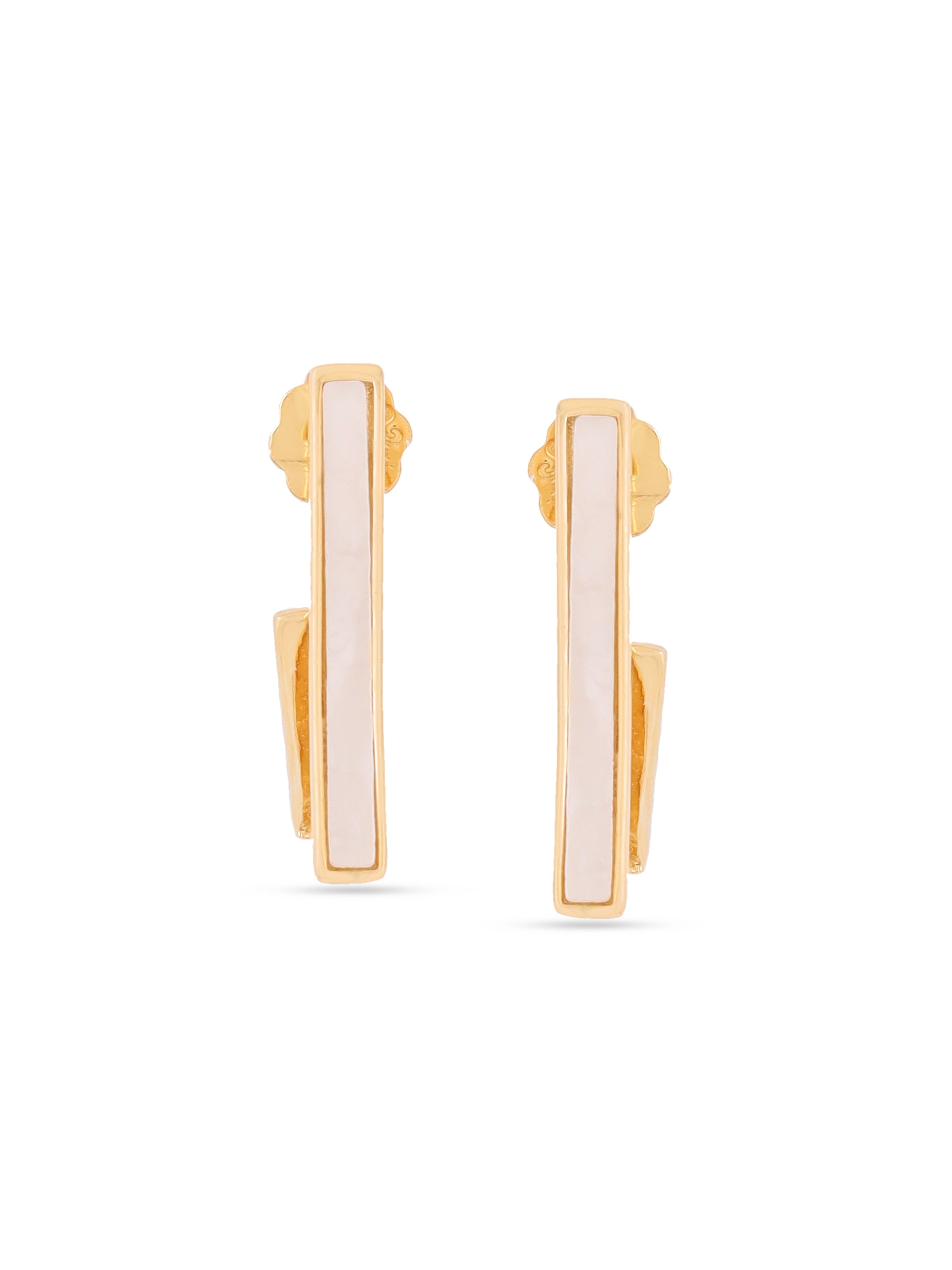 Mother of Pearl Hoop Earrings Syra Collection Rose Gold