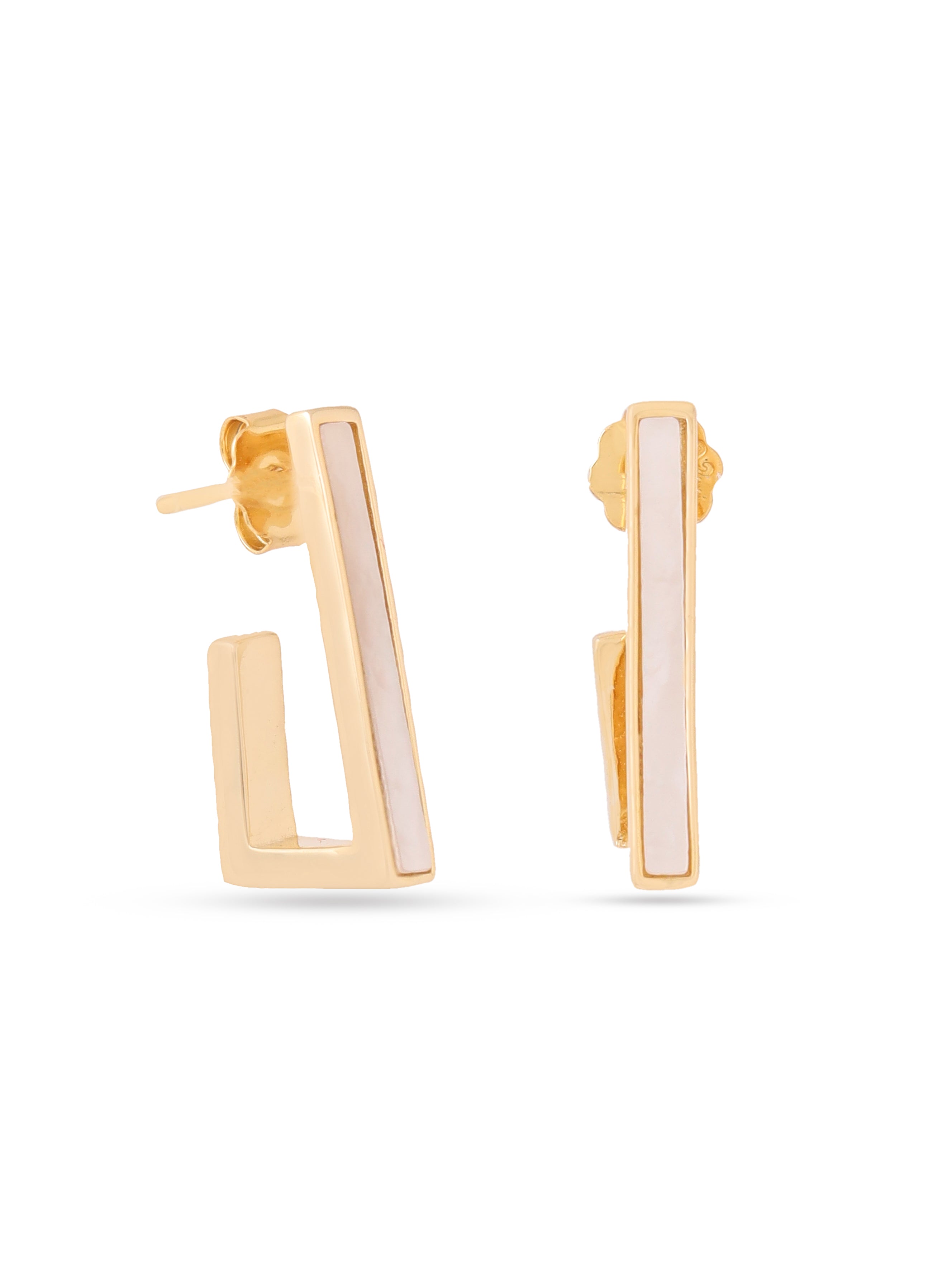 Mother of Pearl Hoop Earrings Syra Collection Rose Gold