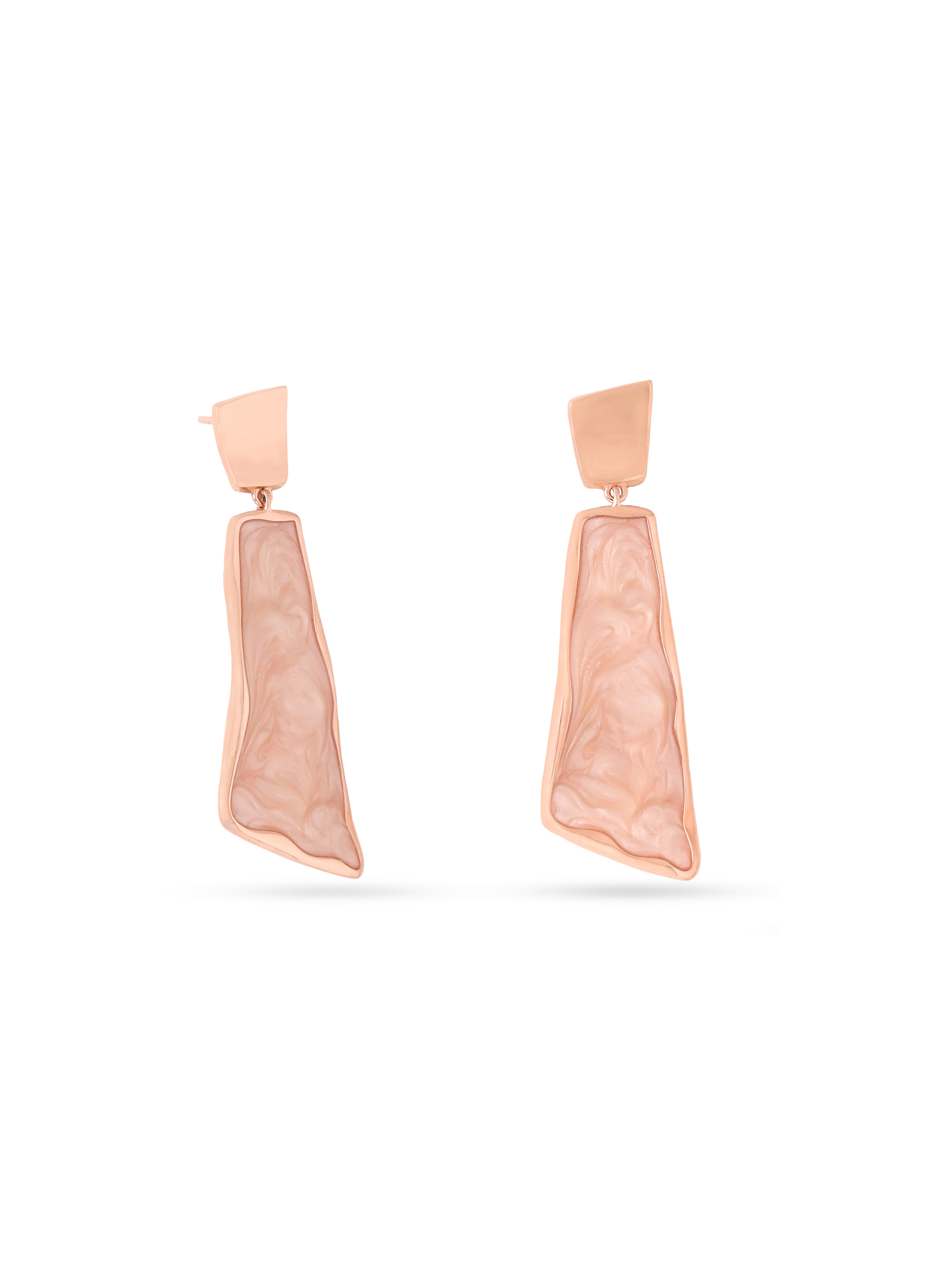 Syra Collection Rose Gold Enamel Abstract Earrings