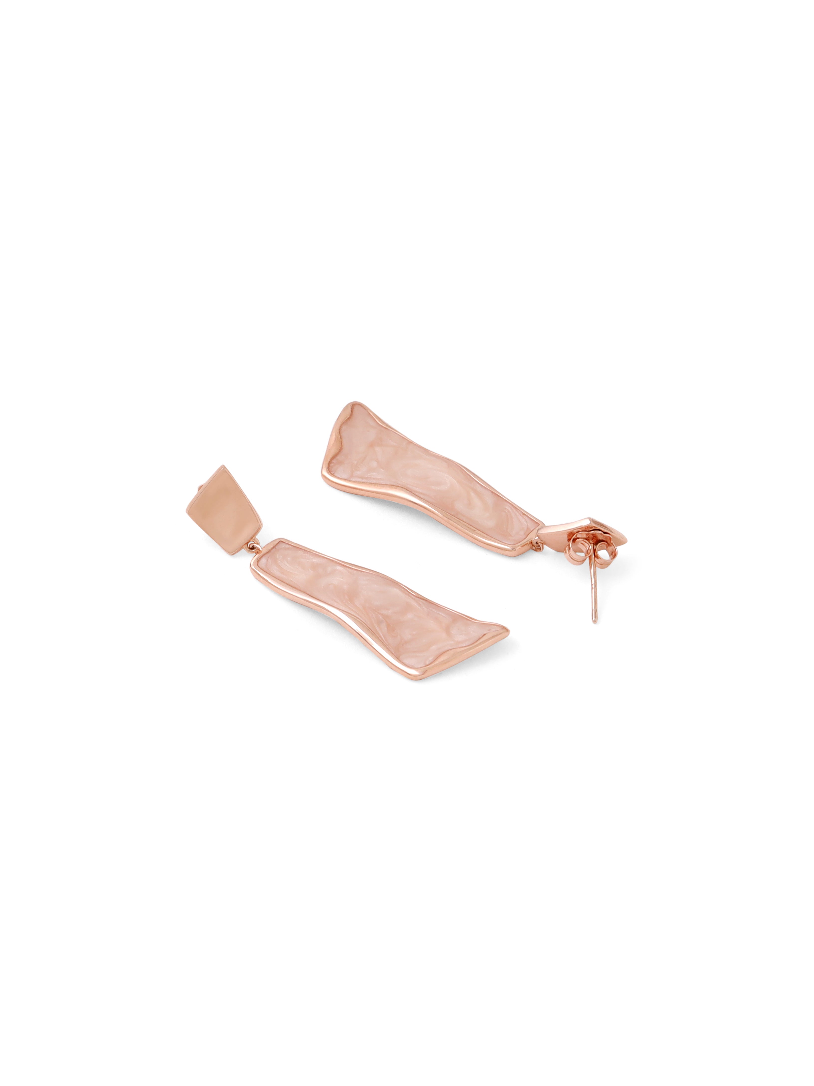 Syra Collection Rose Gold Enamel Abstract Earrings