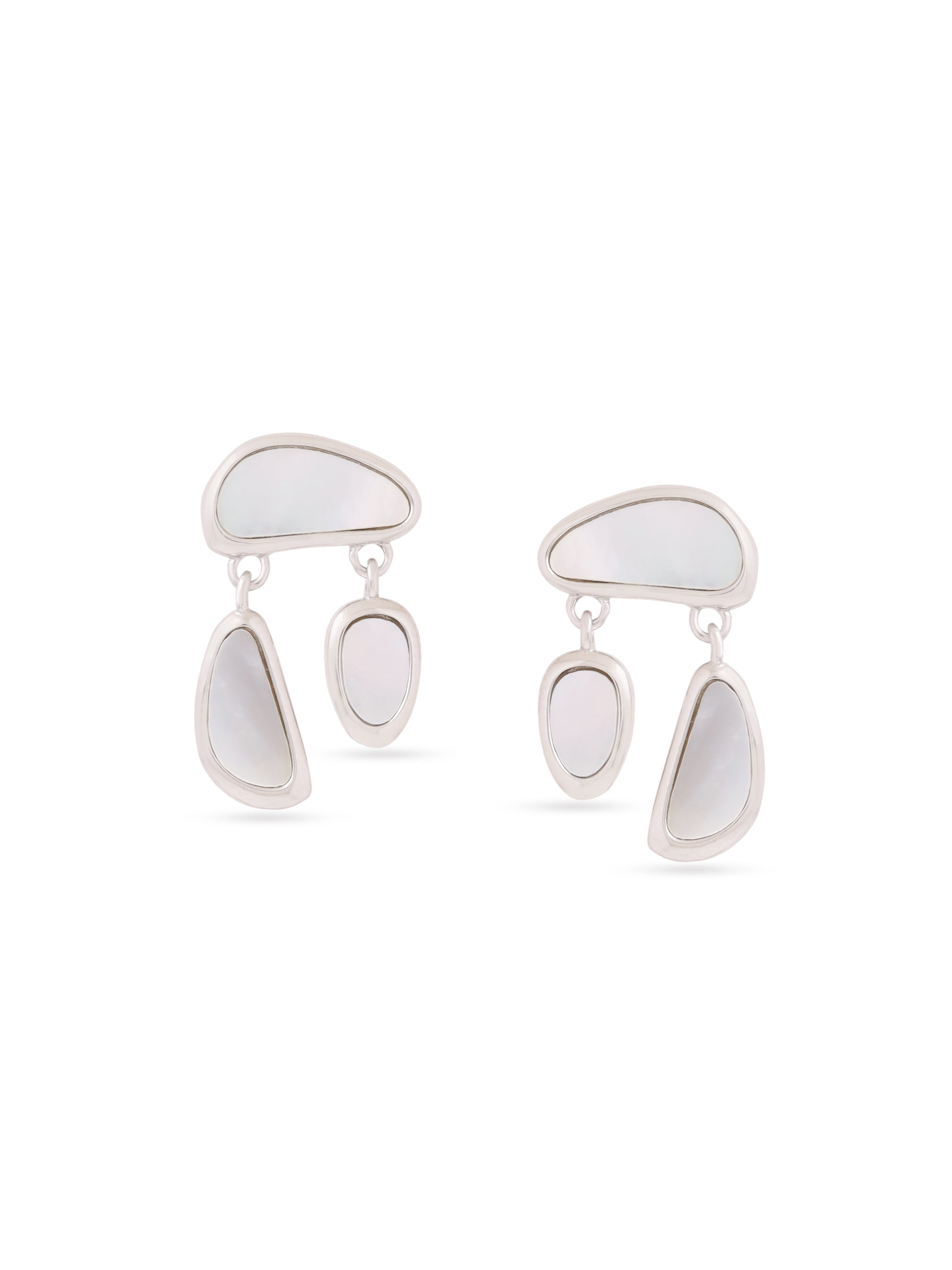 Syra Rhodium Mother of Pearl 925 Sterling Silver Earrings For Women's Day Gift