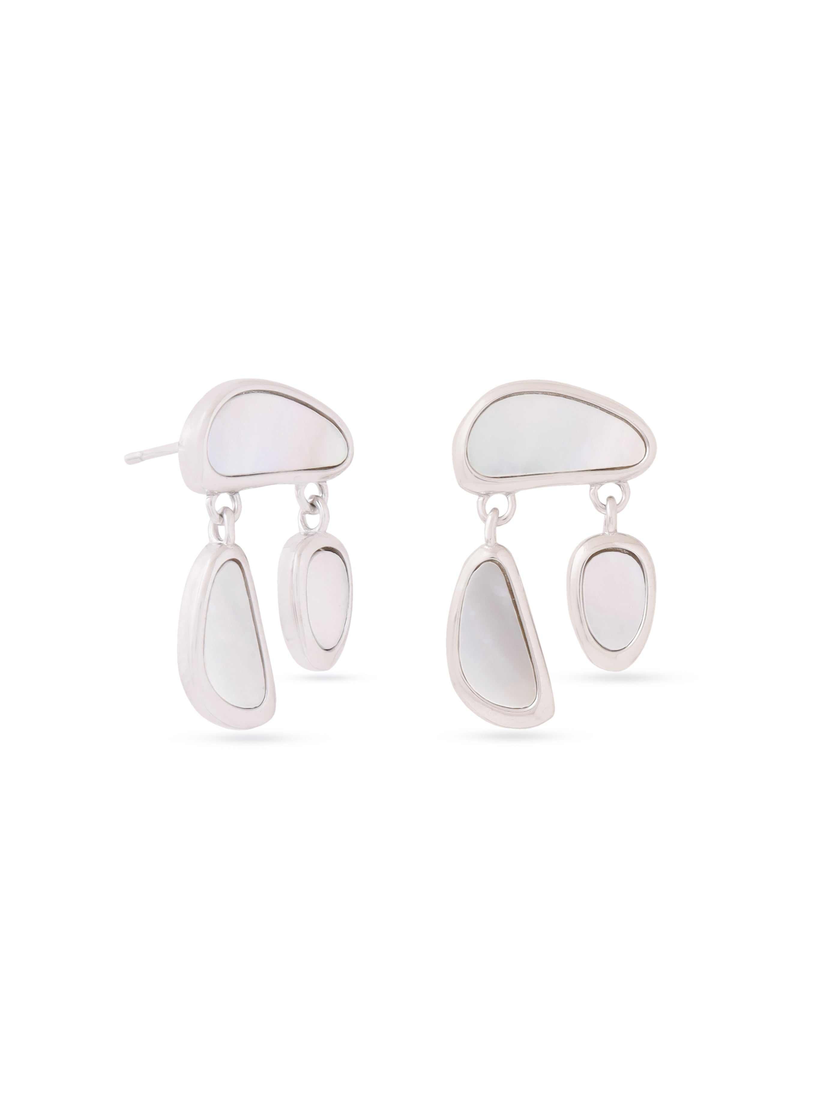 Syra Rhodium Mother of Pearl 925 Sterling Silver Earrings For Women's Day Gift