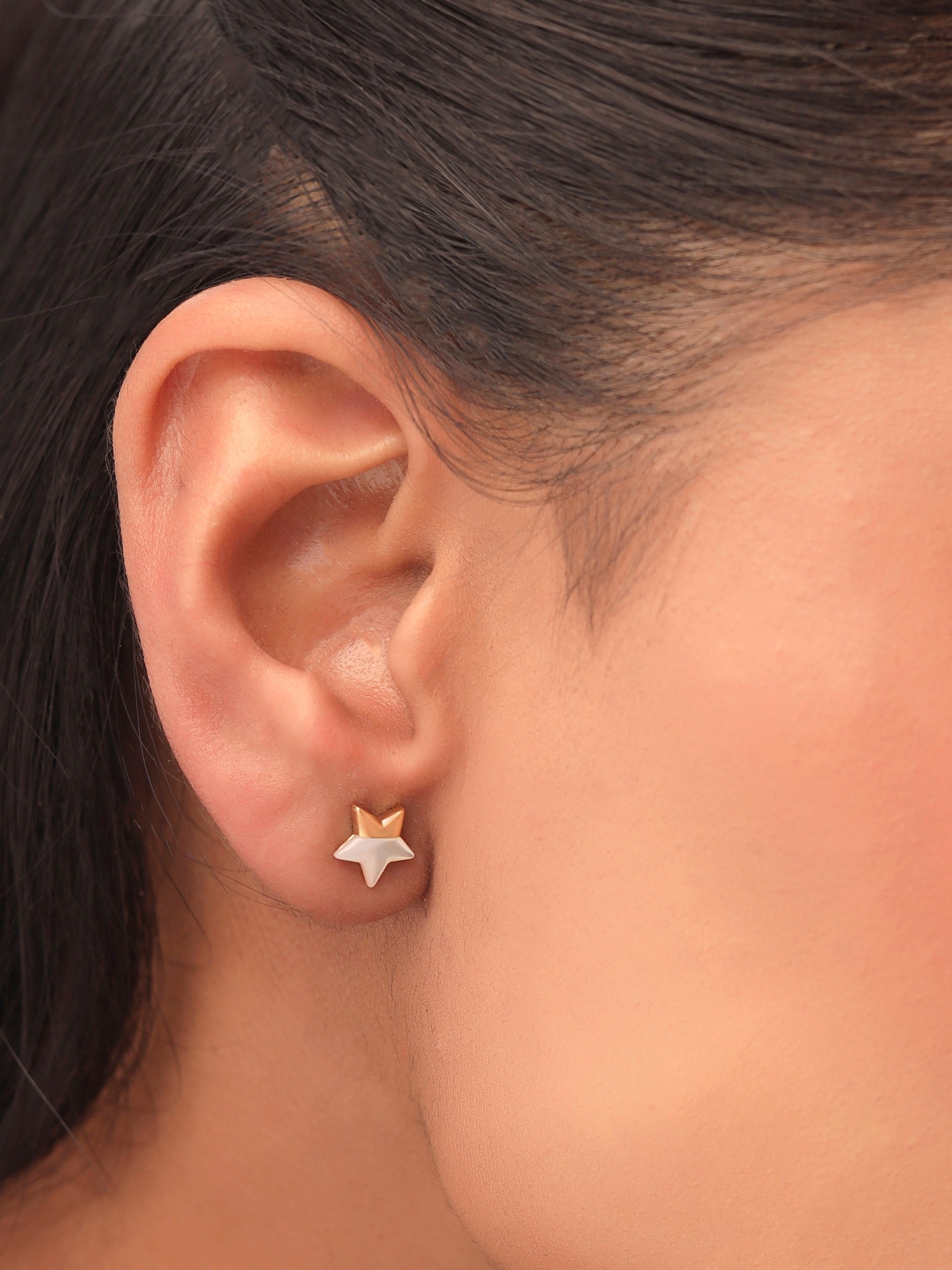 Syra 24k Gold Star-Shaped Mother of Pearl Stud Earrings For Women