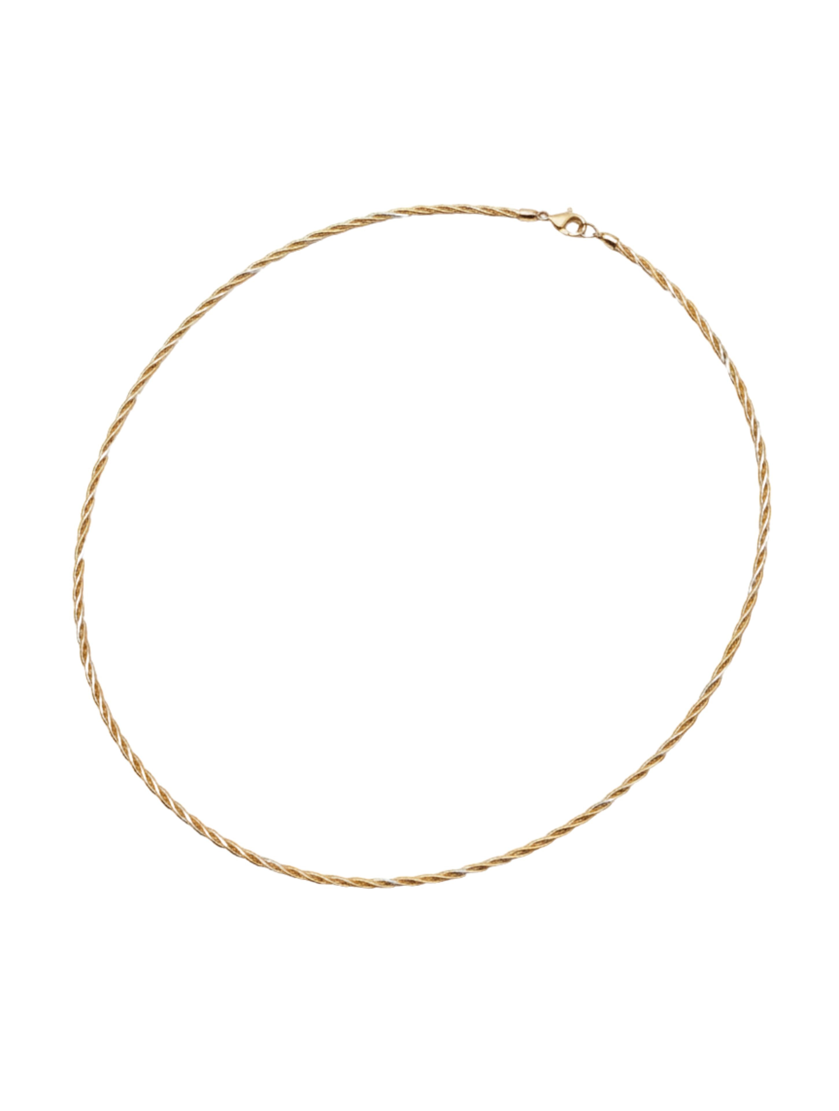 Two-Tone 925 Sterling Silver Twisted Omega Necklace