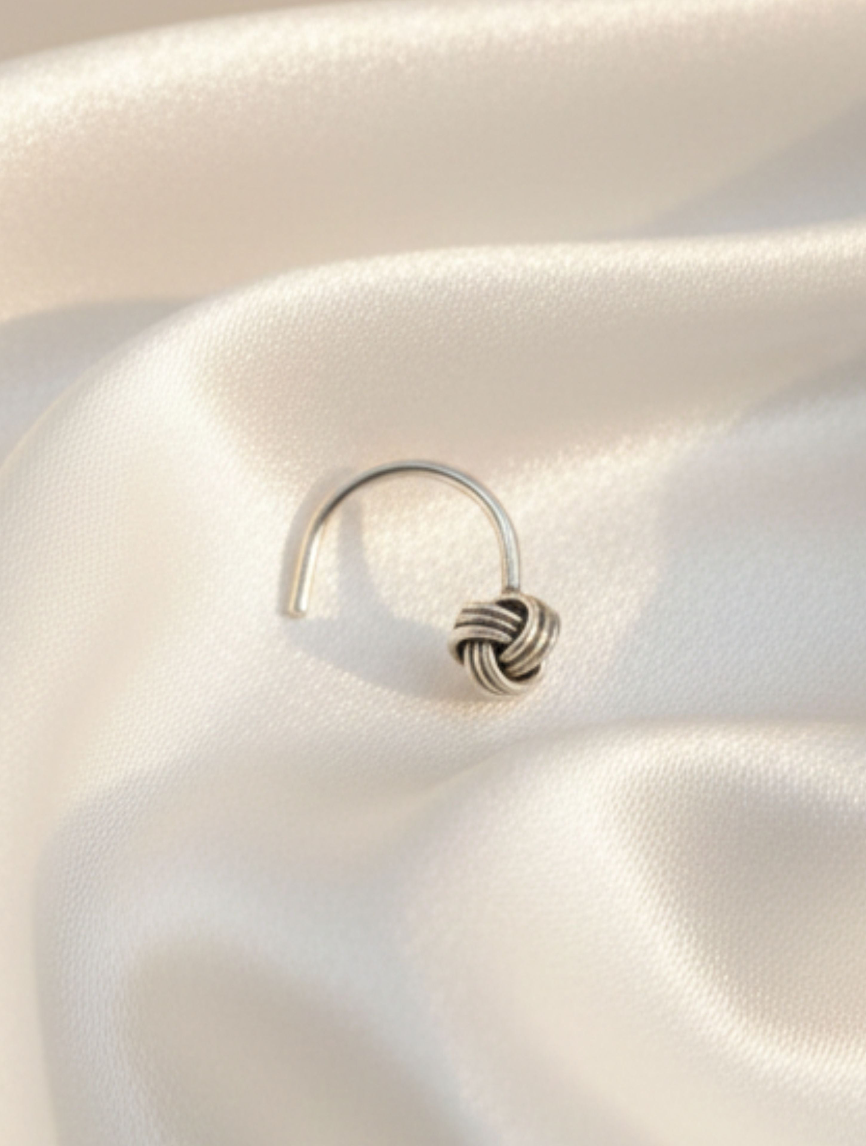 925 Sterling Silver Handcrafted Love Knot Nose Pin
