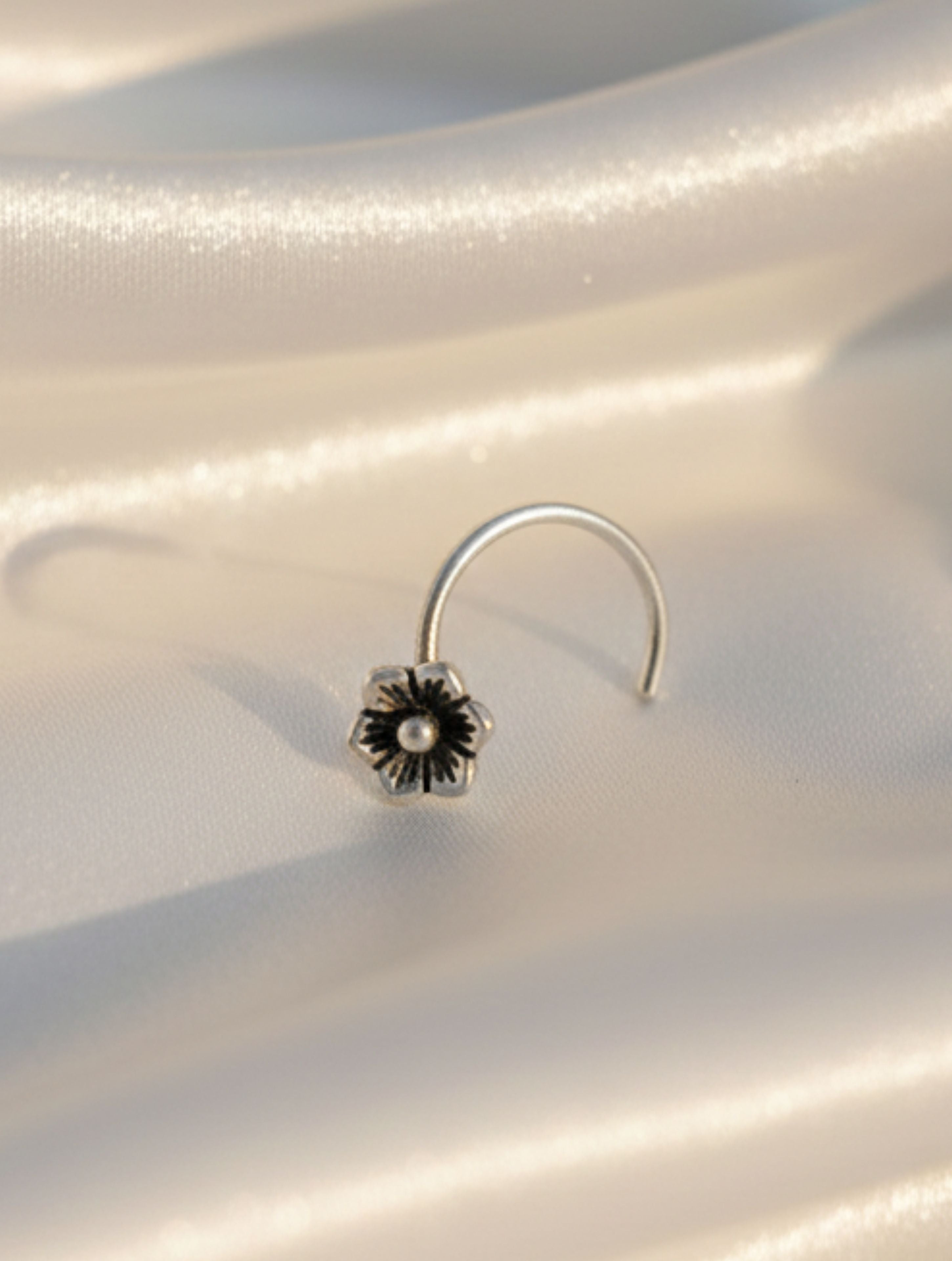 Floral Bloom 925 Sterling Silver Nose Pin