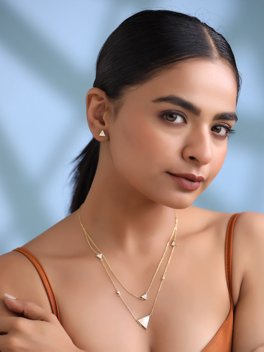 Triangle Mother of Pearl Necklace Set | Kicky & Perky