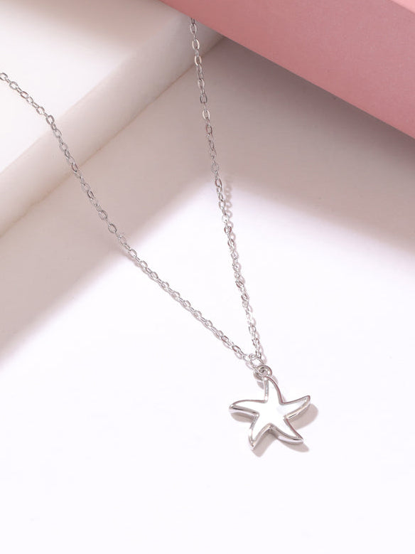 Silver Star Mother Of Pearl Pendant in 925 Sterling Silver