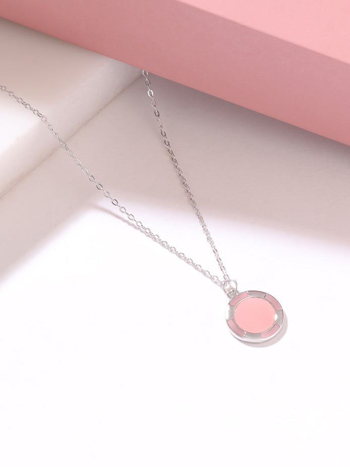 Pink Halo Pendant in 925 Sterling Silver