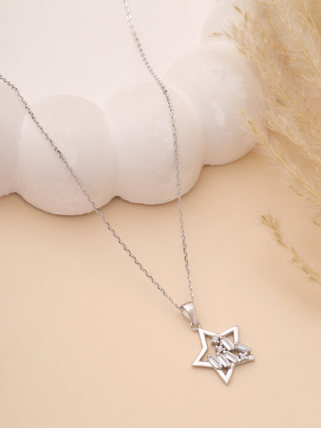 925 Sterling Silver Celestial Star Pendant Necklace