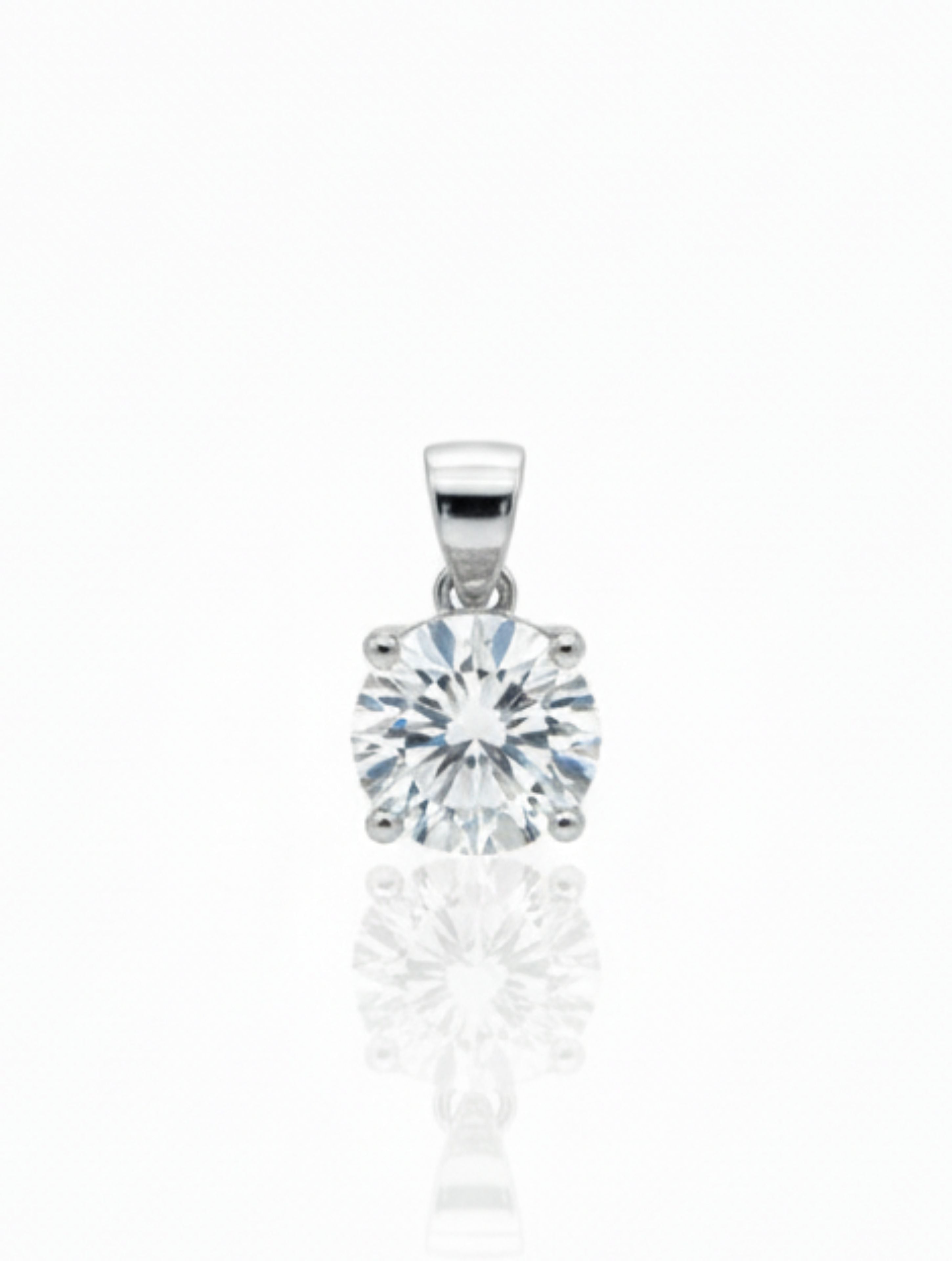 Classic Round-Cut Solitaire Pendant & Stud Earrings Set in 925 Sterling Silver