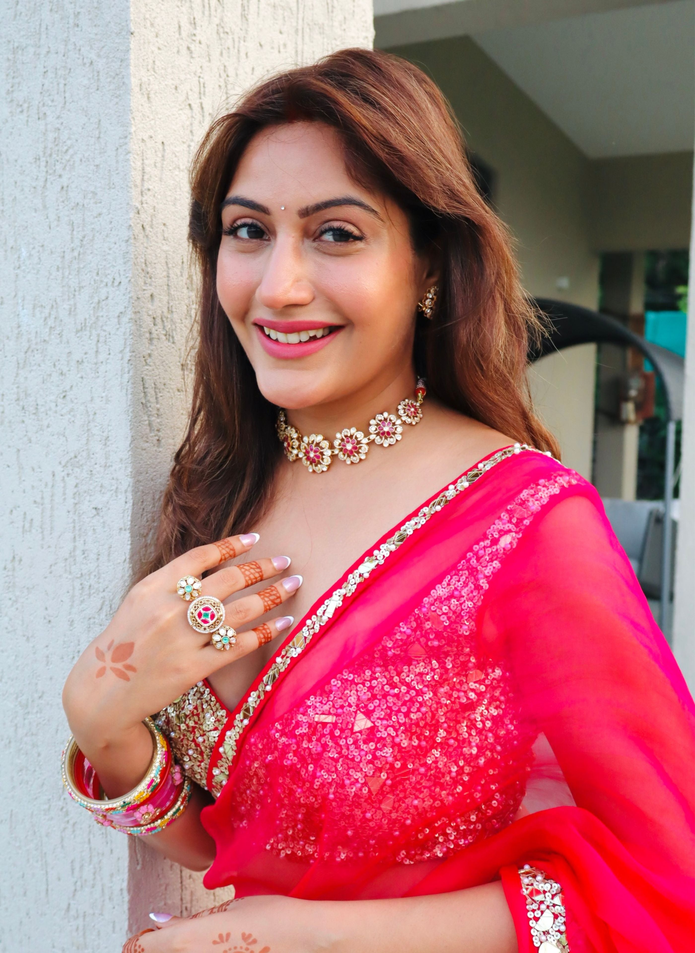 Handcrafted Moissanite Polki Sterling Silver Necklace & Earring Set