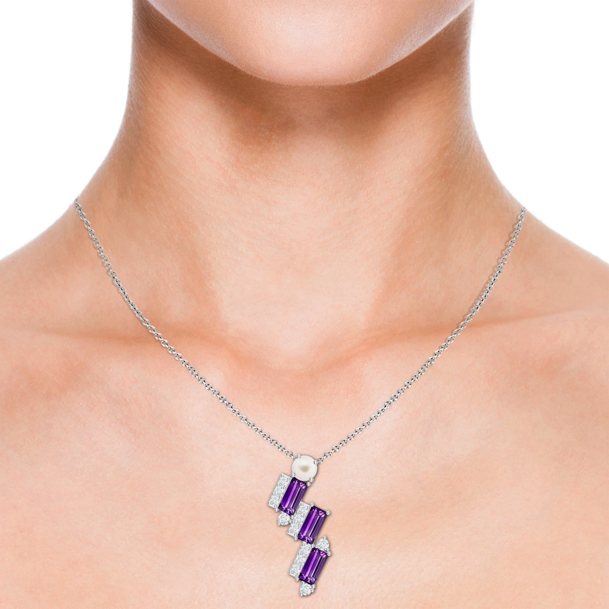 Pietra Collection Hexagonal Amethyst Pendant