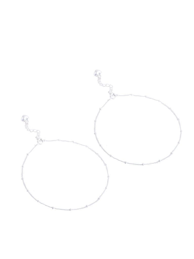 Sterling Silver Metal Bead Anklet