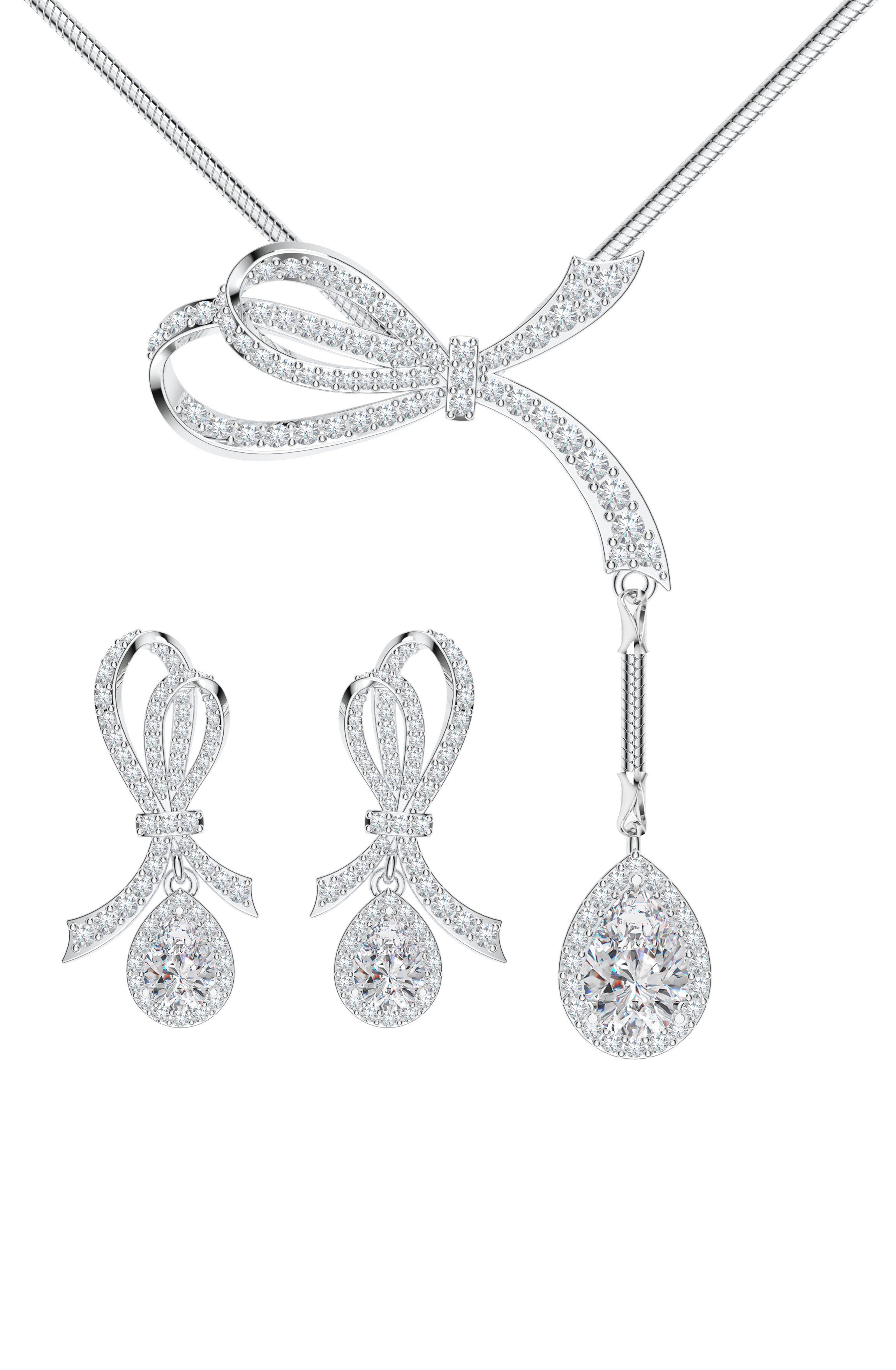 925 Sterling Silver  Moissanite Necklace Set For Women