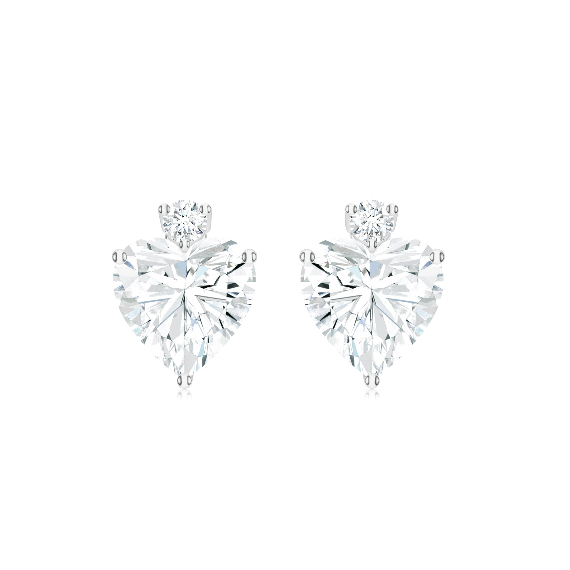 Heart-Shaped Moissanite Sterling Silver Earrings