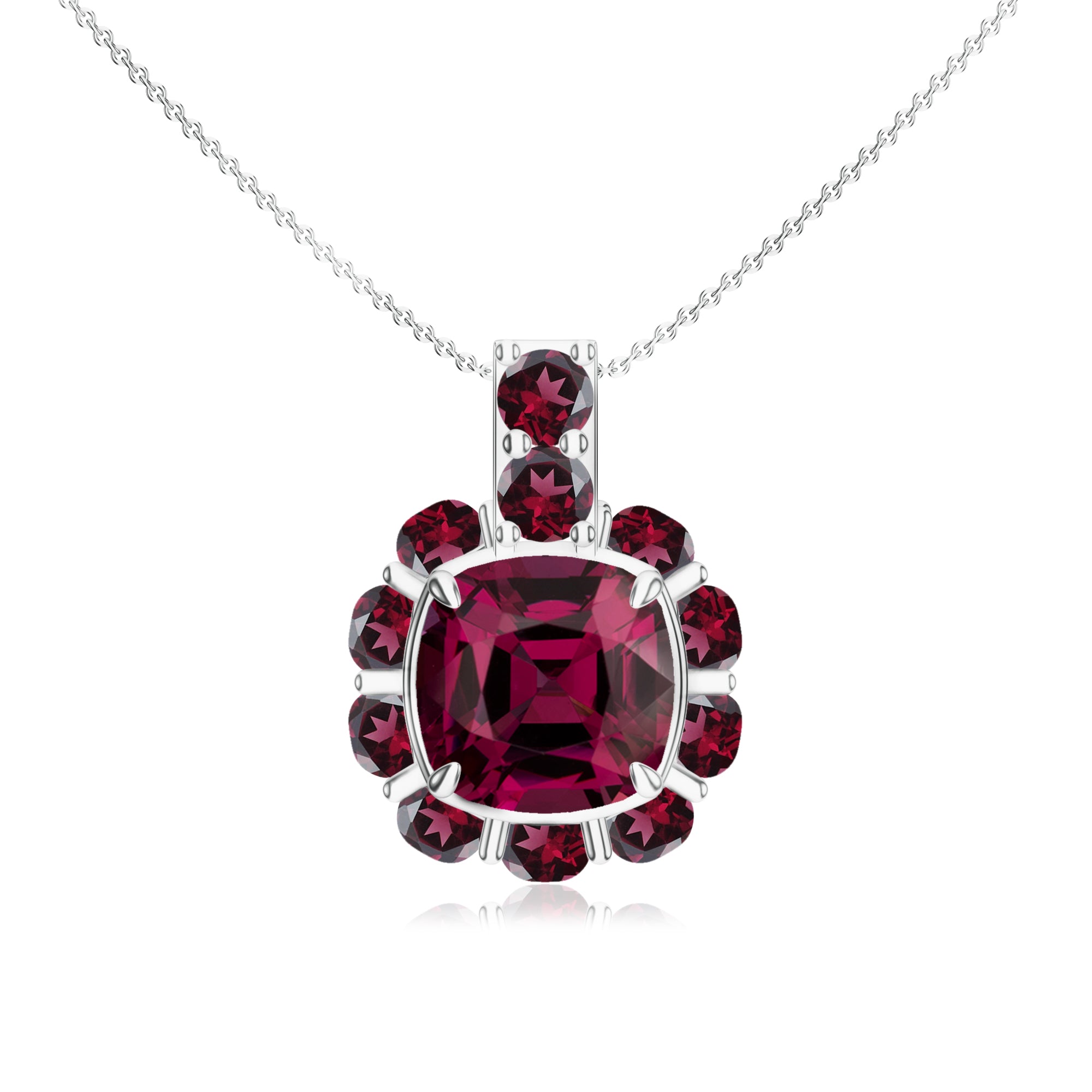 Pietra Collection Teardrop Amethyst & Moissanite Pendant