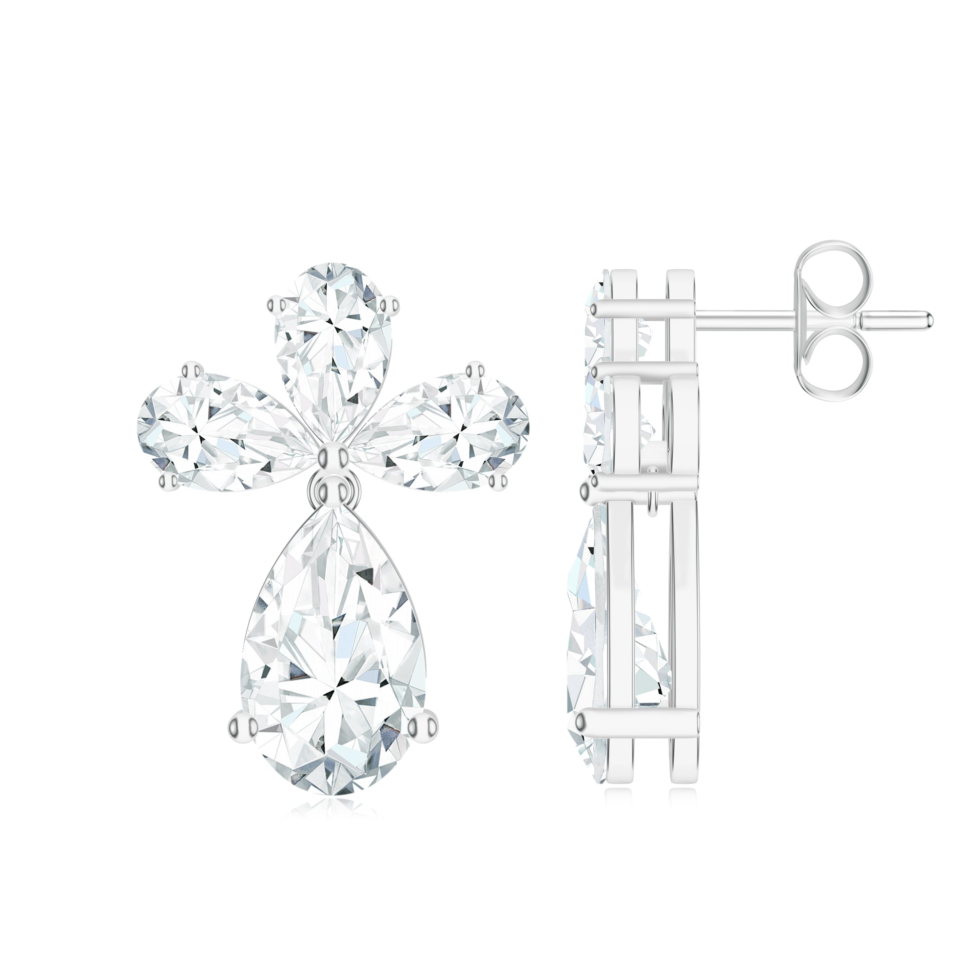 Pietra Collection Pear-Shaped Moissanite Earrings