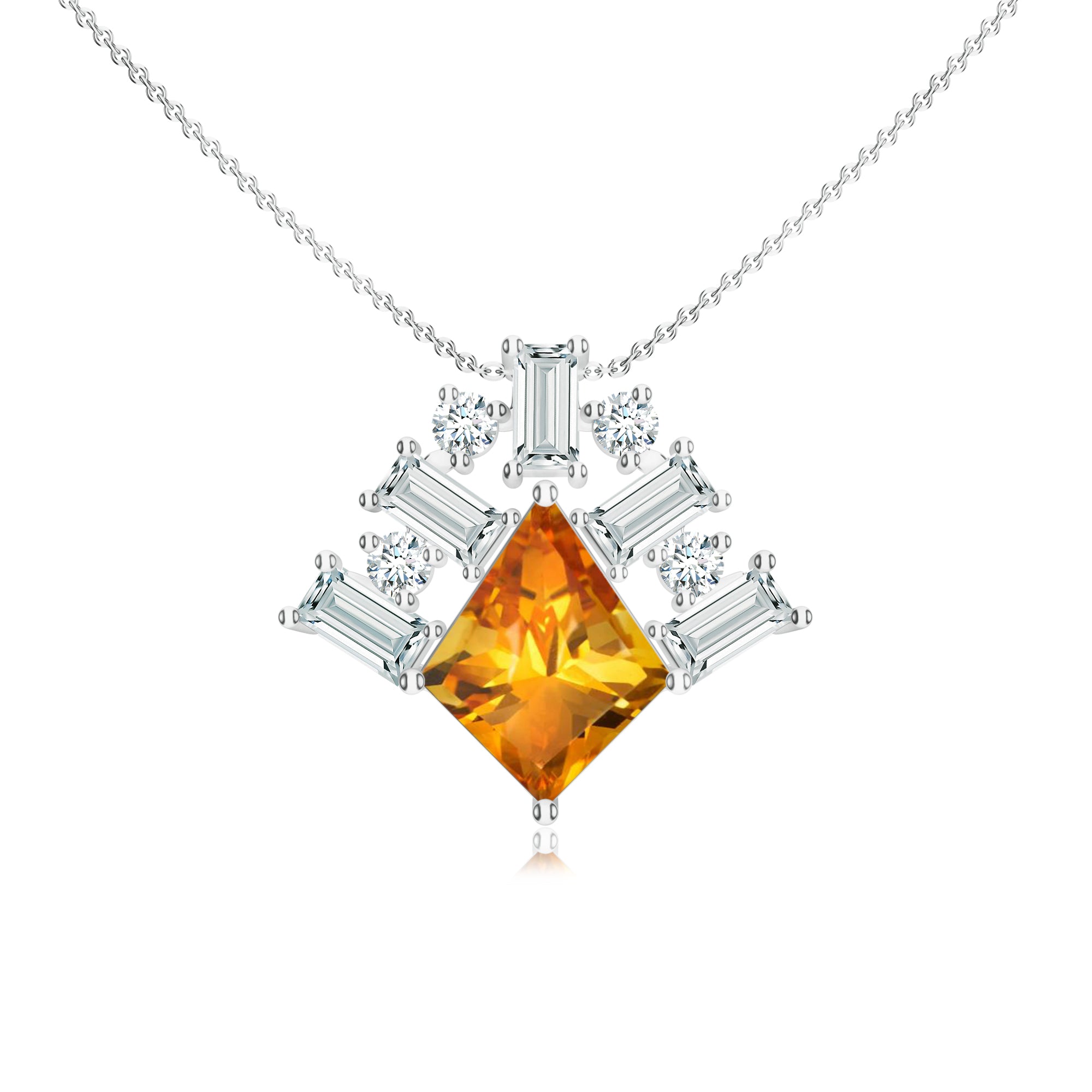 Pietra Collection Oval Garnet & Moissanite Pendant