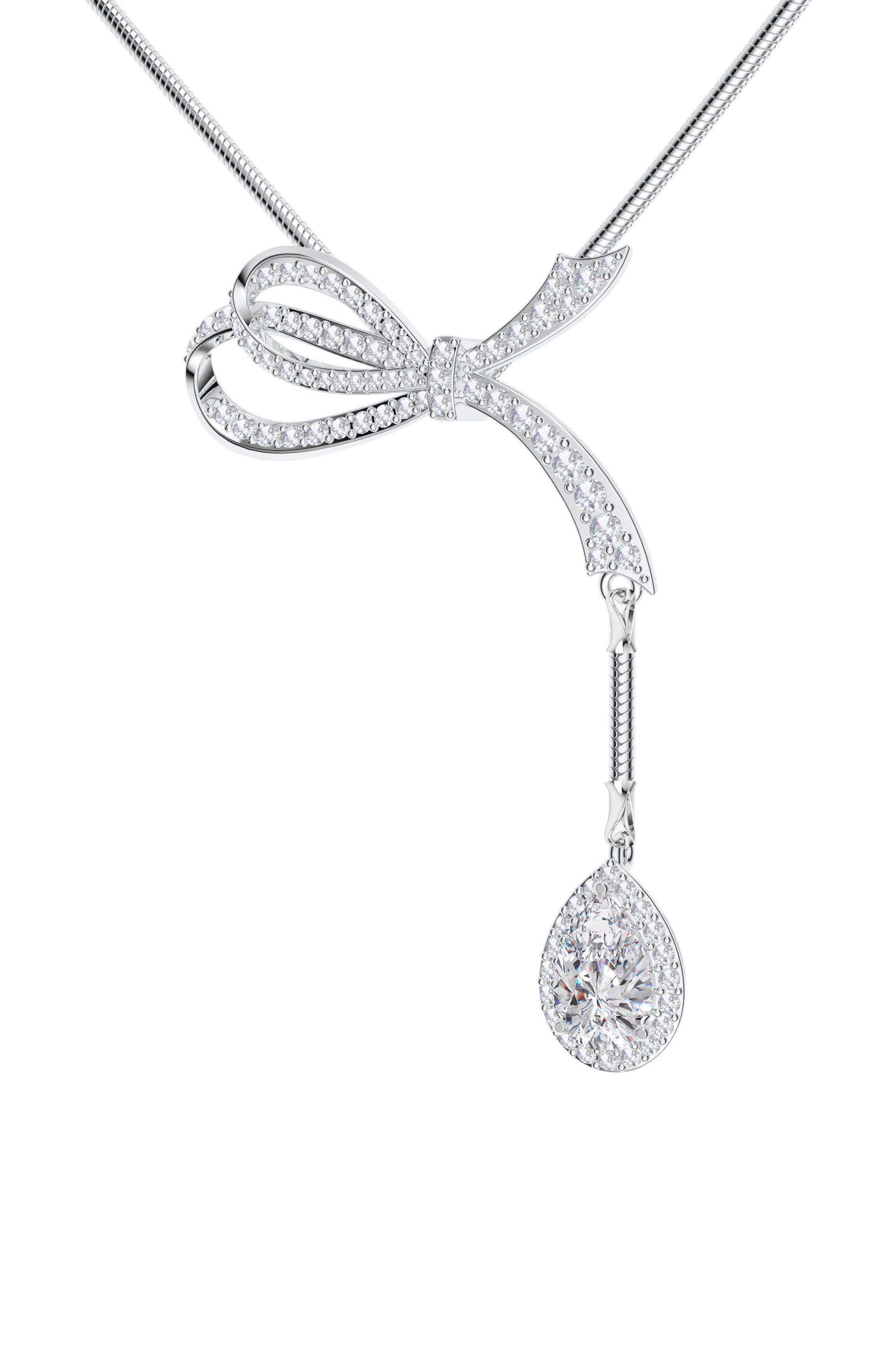 925 Sterling Silver  Moissanite Necklace Set For Women