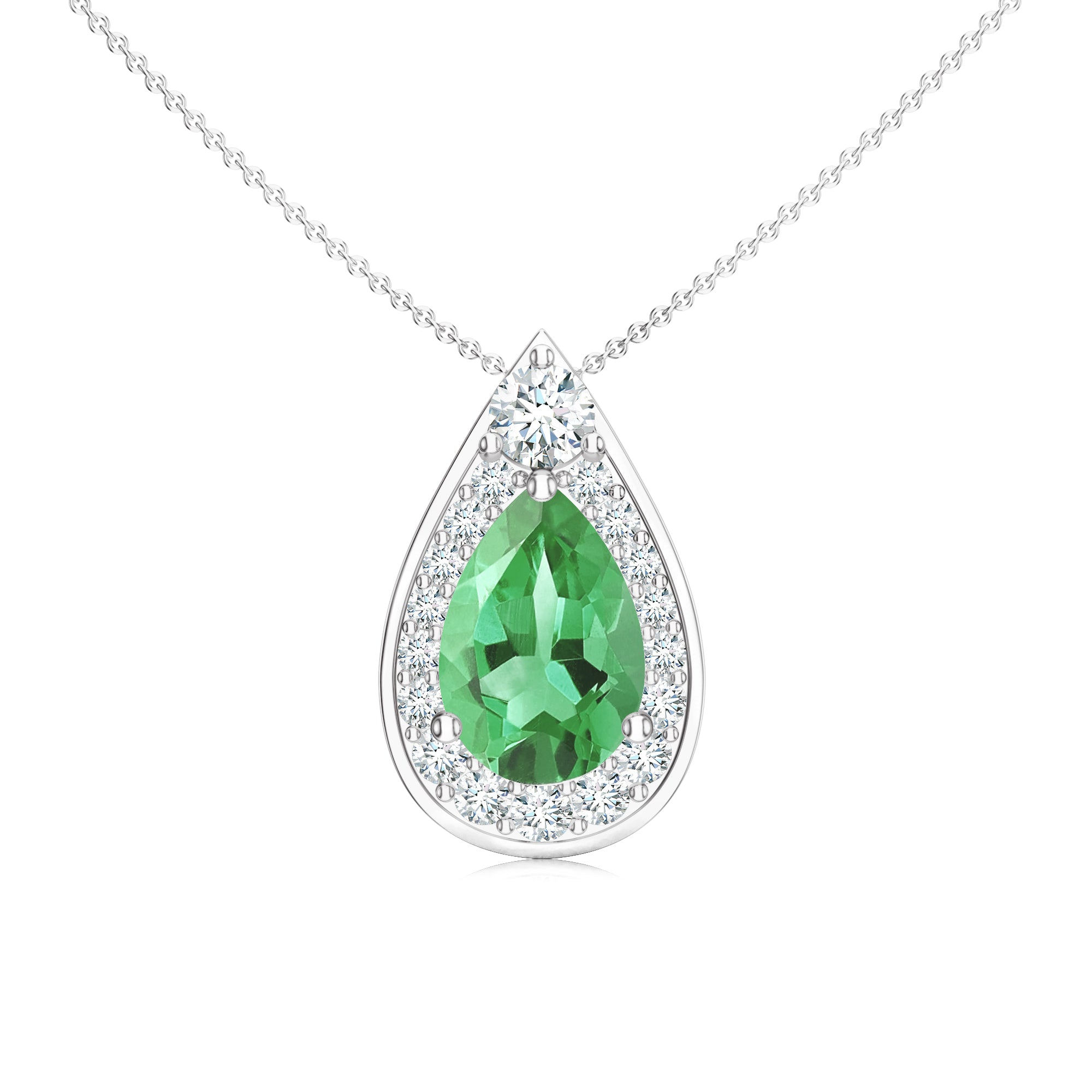 Pietra Collection Pear-Shaped Green Amethyst Pendant