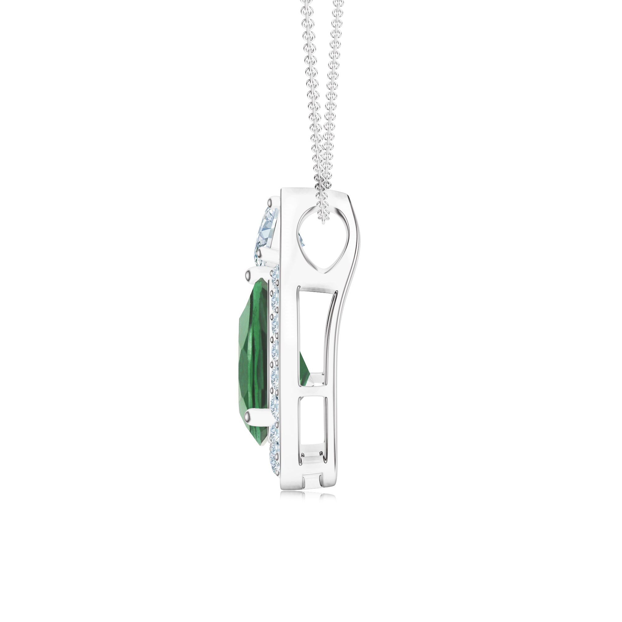 Pietra Collection Pear-Shaped Green Amethyst Pendant