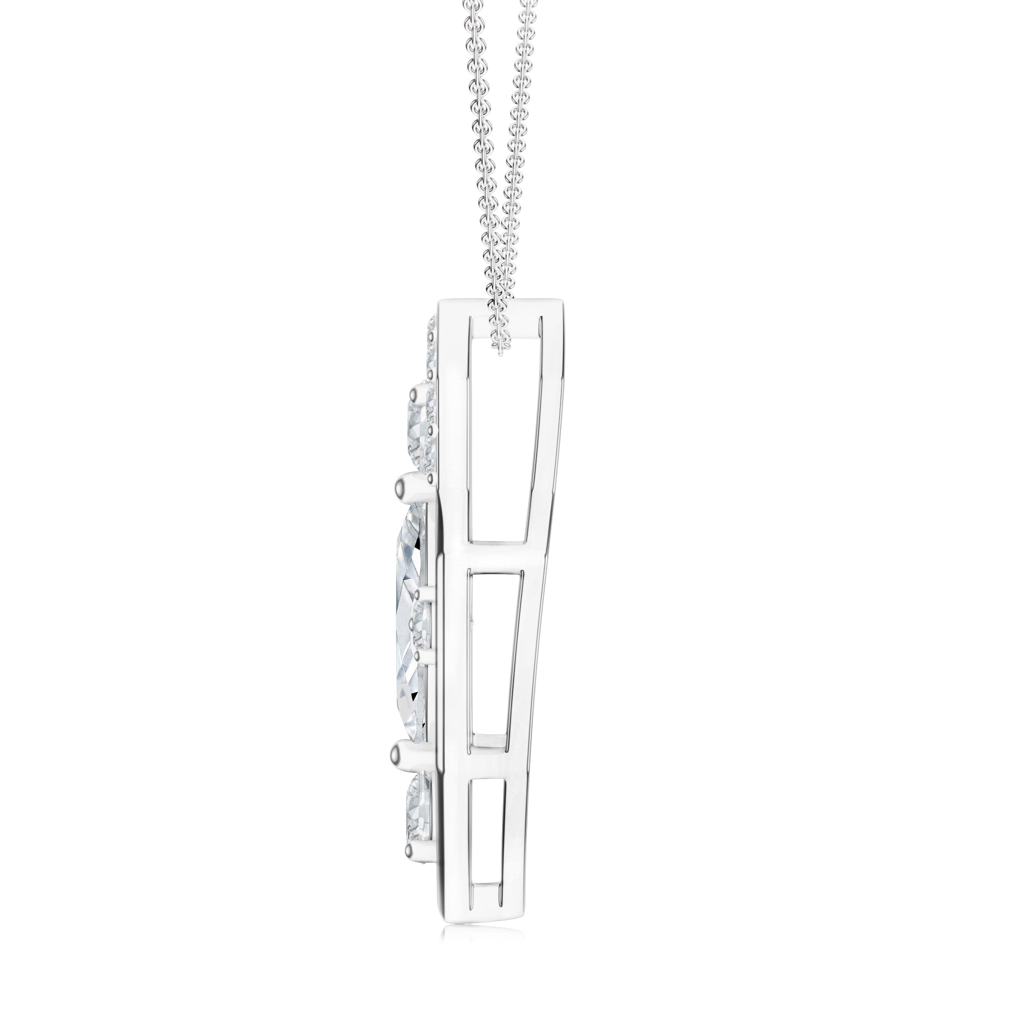 Pietra Collection Marquise & Round Moissanite Pendant