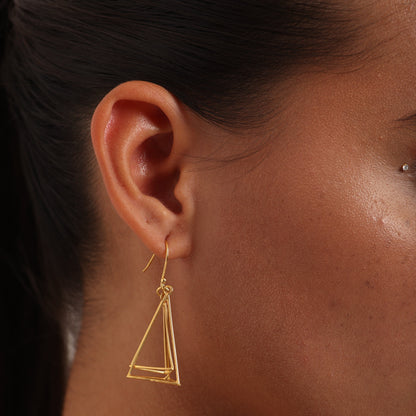 Double Triangle Geometric Earring
