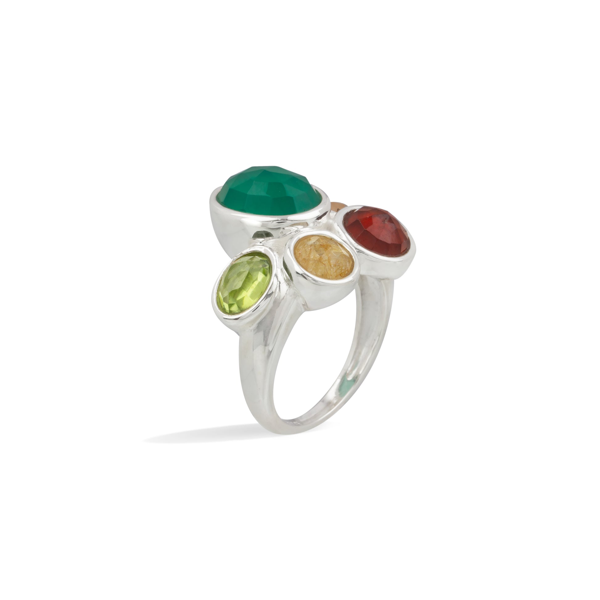 Diva Drop- Multi semi precious stone ring handcrafted.