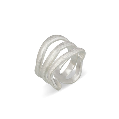 Bling Lab - Silver free size ring.