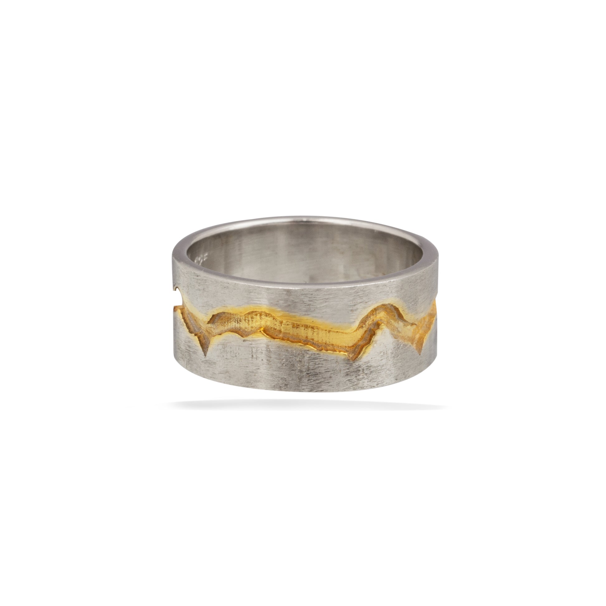 Beauty Layer- Wide Silver Texture Bound Ring.