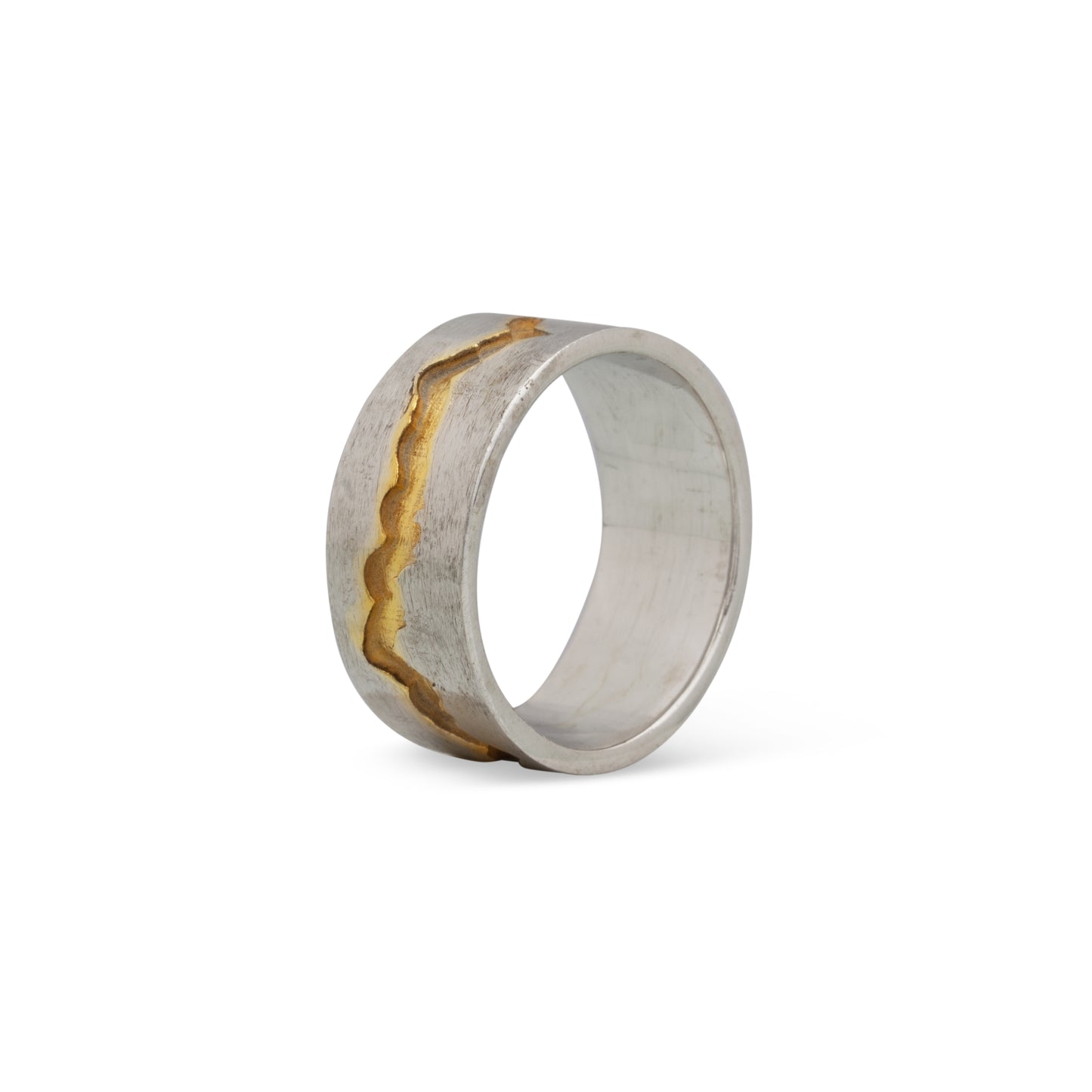 Beauty Layer- Wide Silver Texture Bound Ring.
