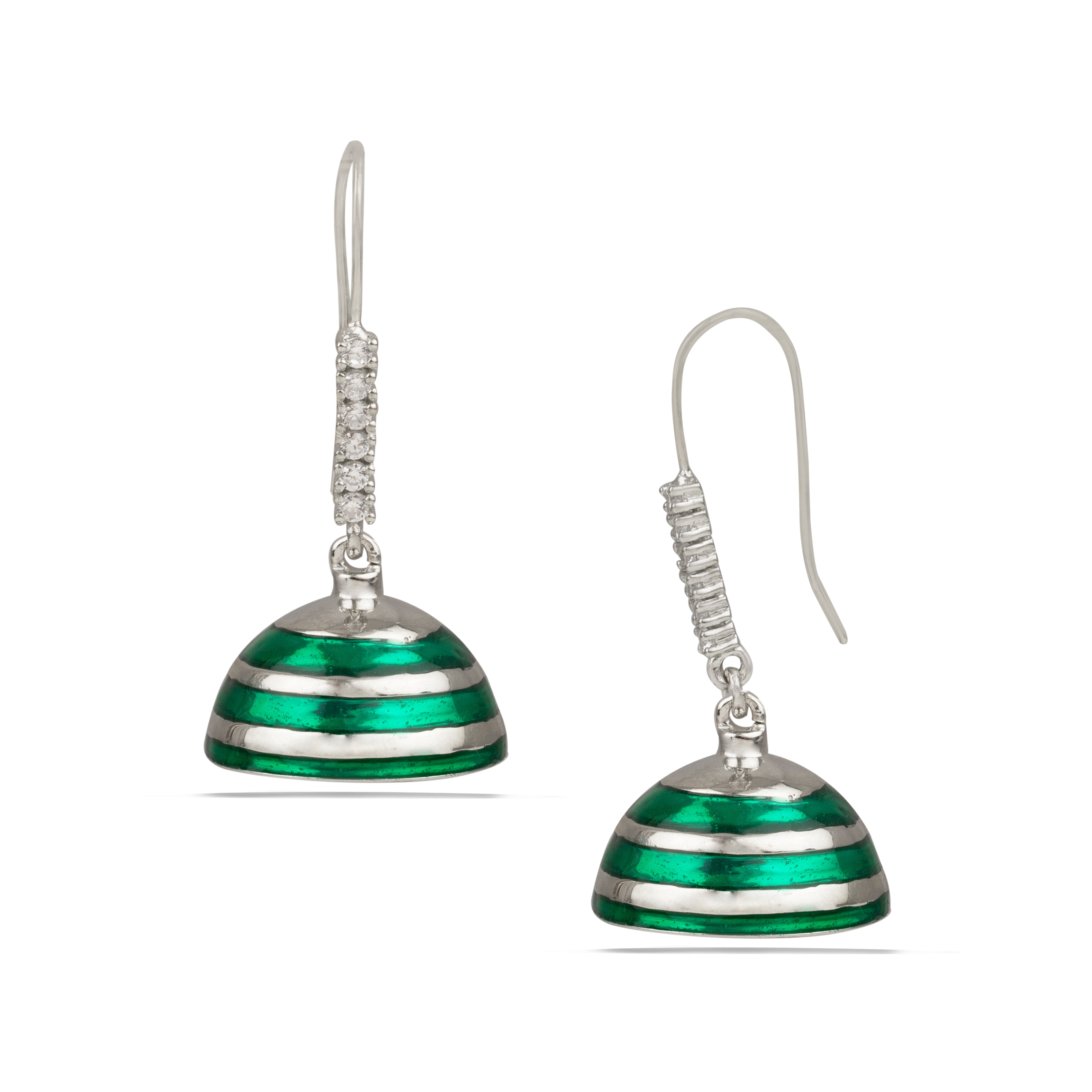Axen-Sterling Silver Emerald Drop earrings