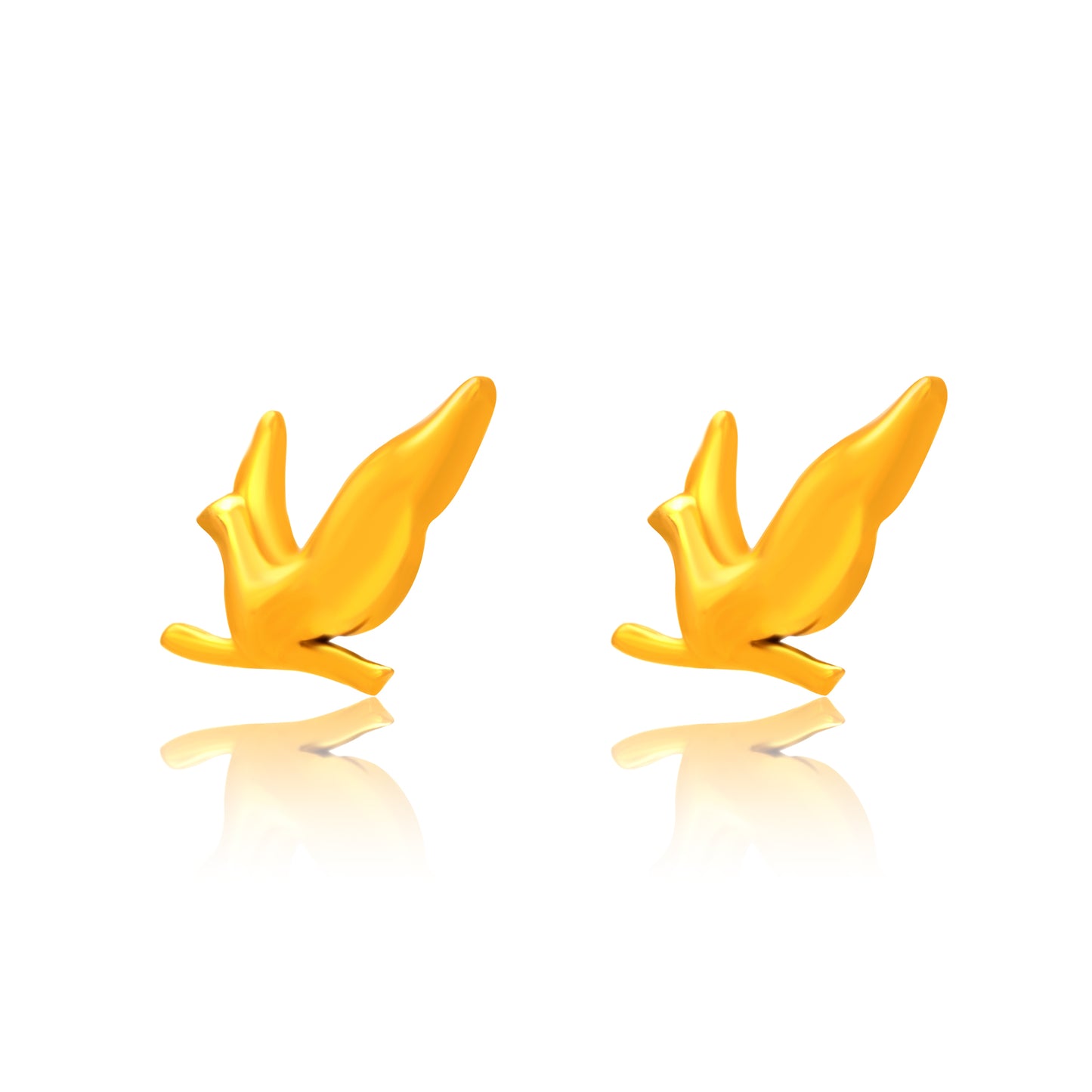 K&P Winged Bird Gold-Plated Silver Stud