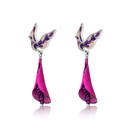 Magenta Mystical Forest Bell earrings