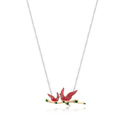 Perched Rose Gold Duo Pendant with Chain