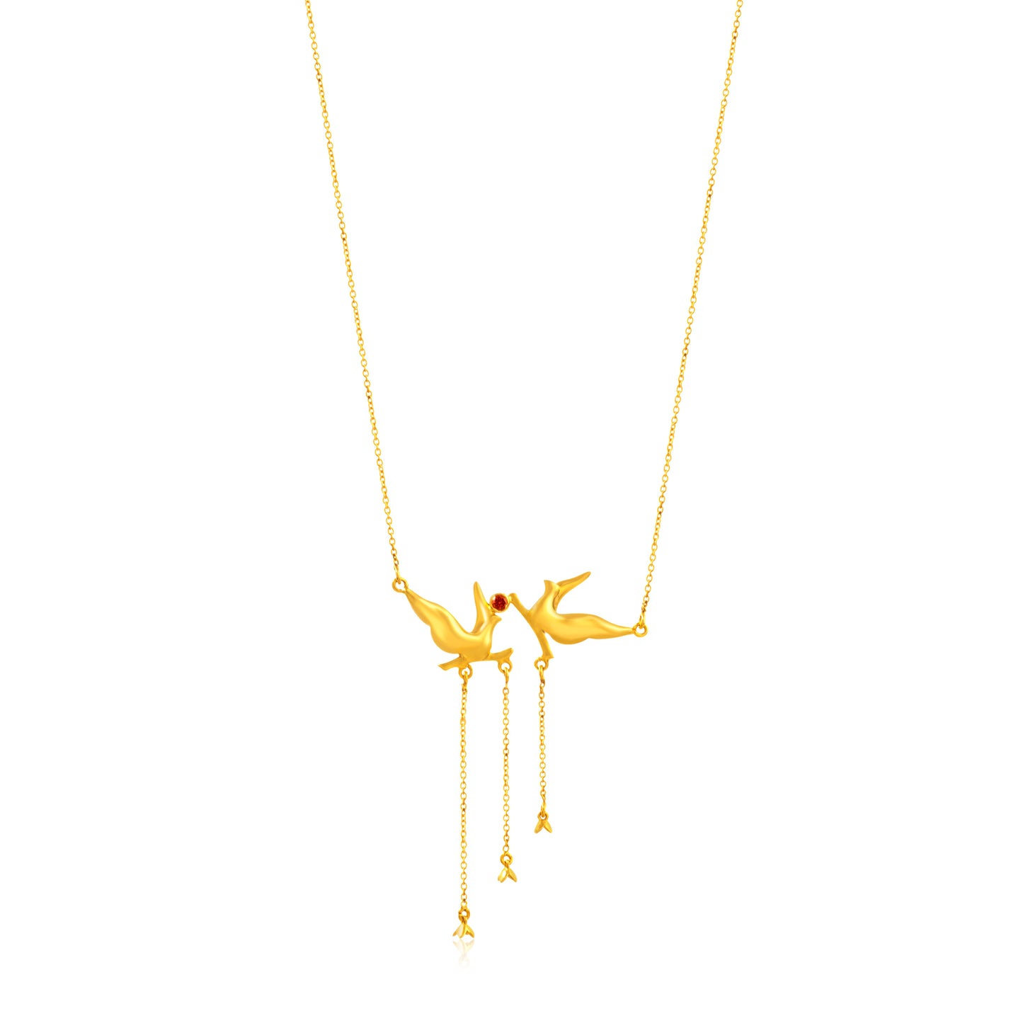 The gold Kiss of Love Necklace