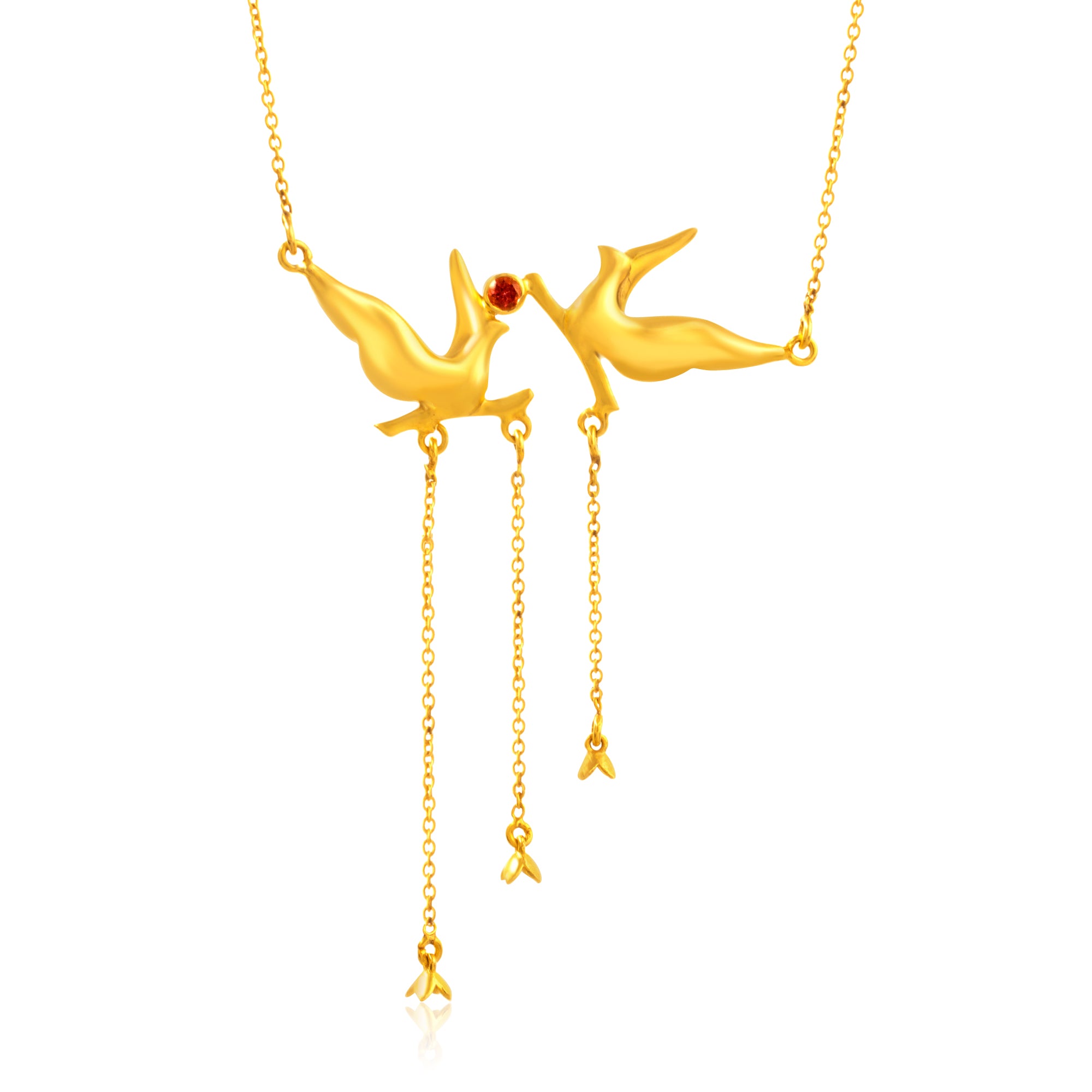 The gold Kiss of Love Necklace