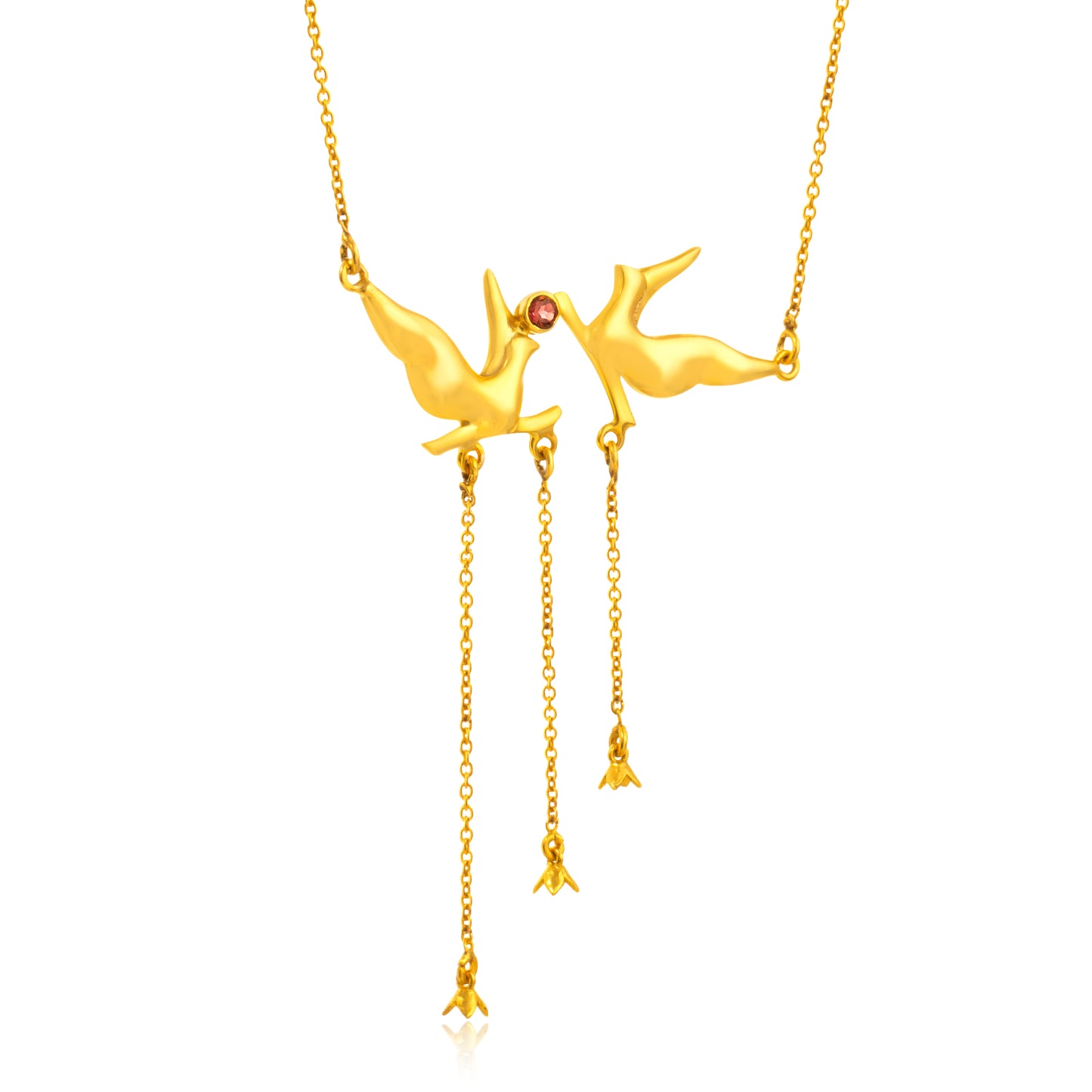 The gold Kiss of Love Necklace