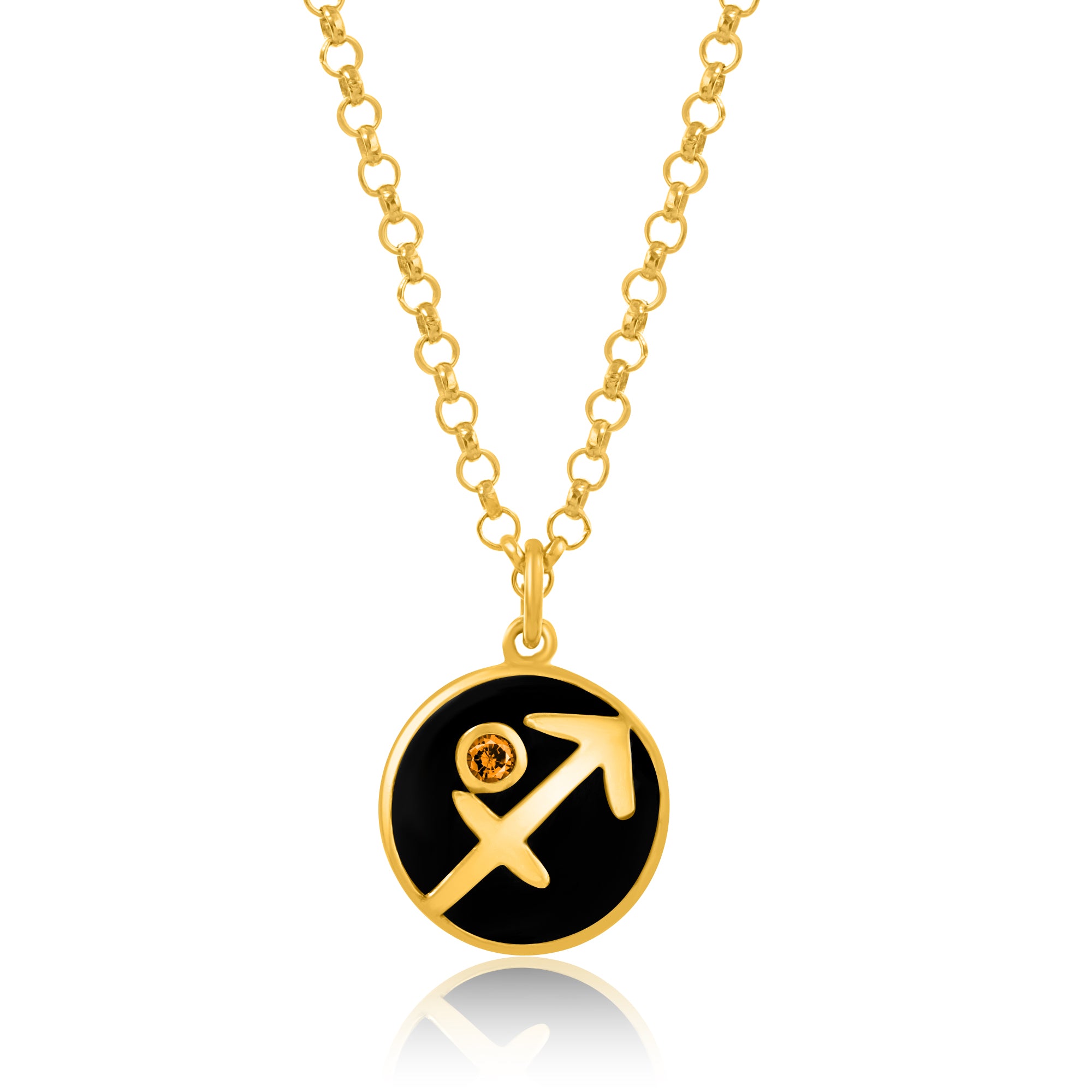 Sagittarius zodiac Necklace gold-plated silver