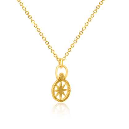 The North Star charm gold plated silver chain