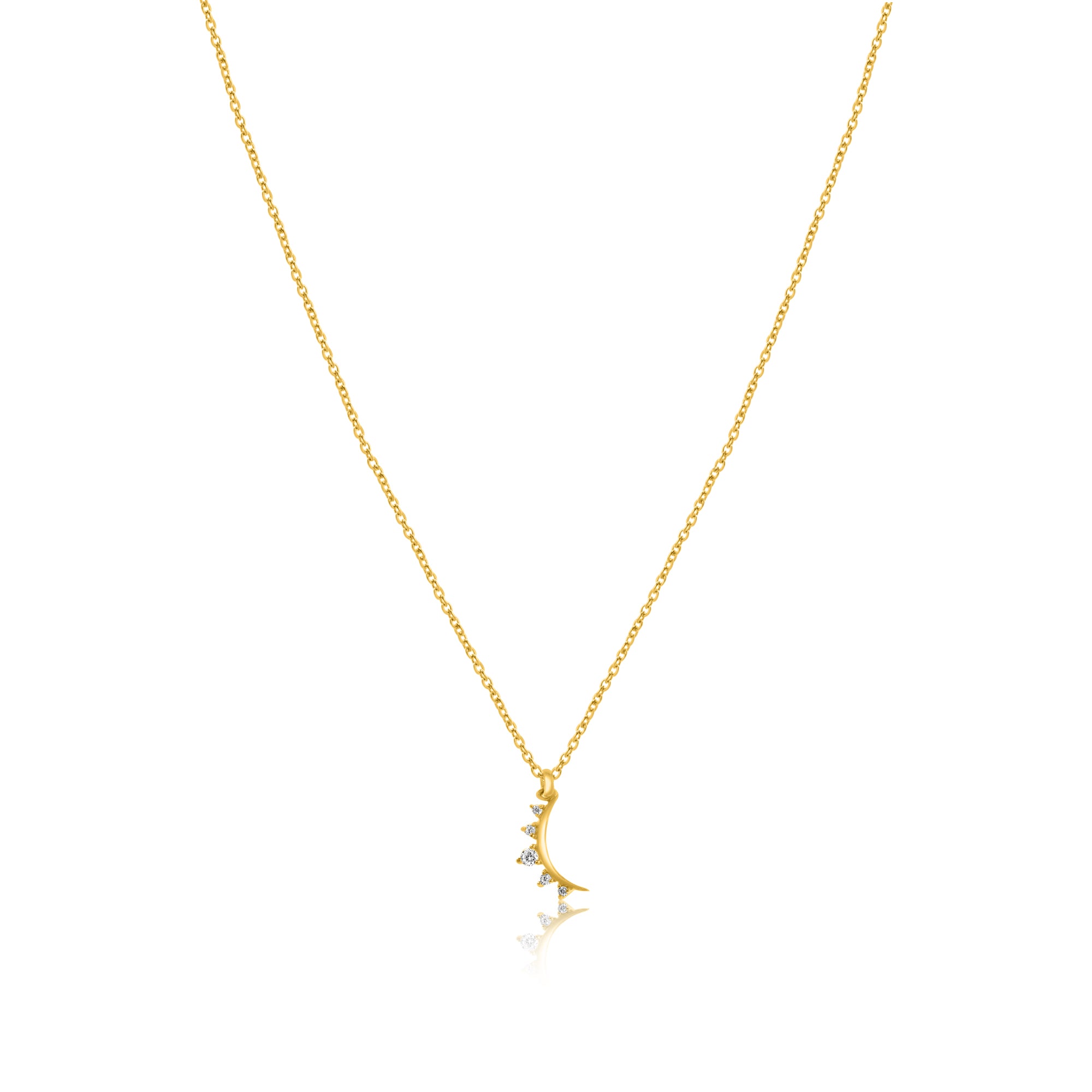 Crescent Charm Gold plated silver Chain