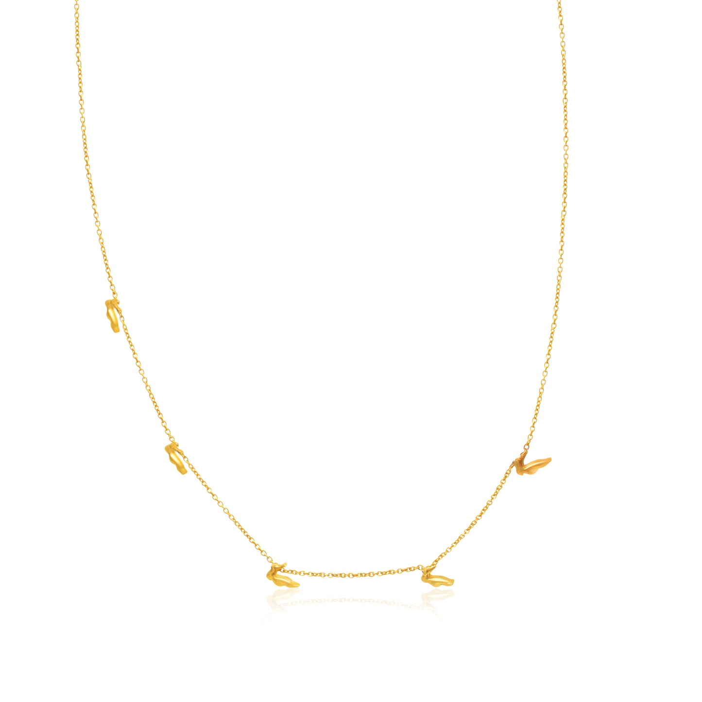 Gold Mini Bird Charms Necklace
