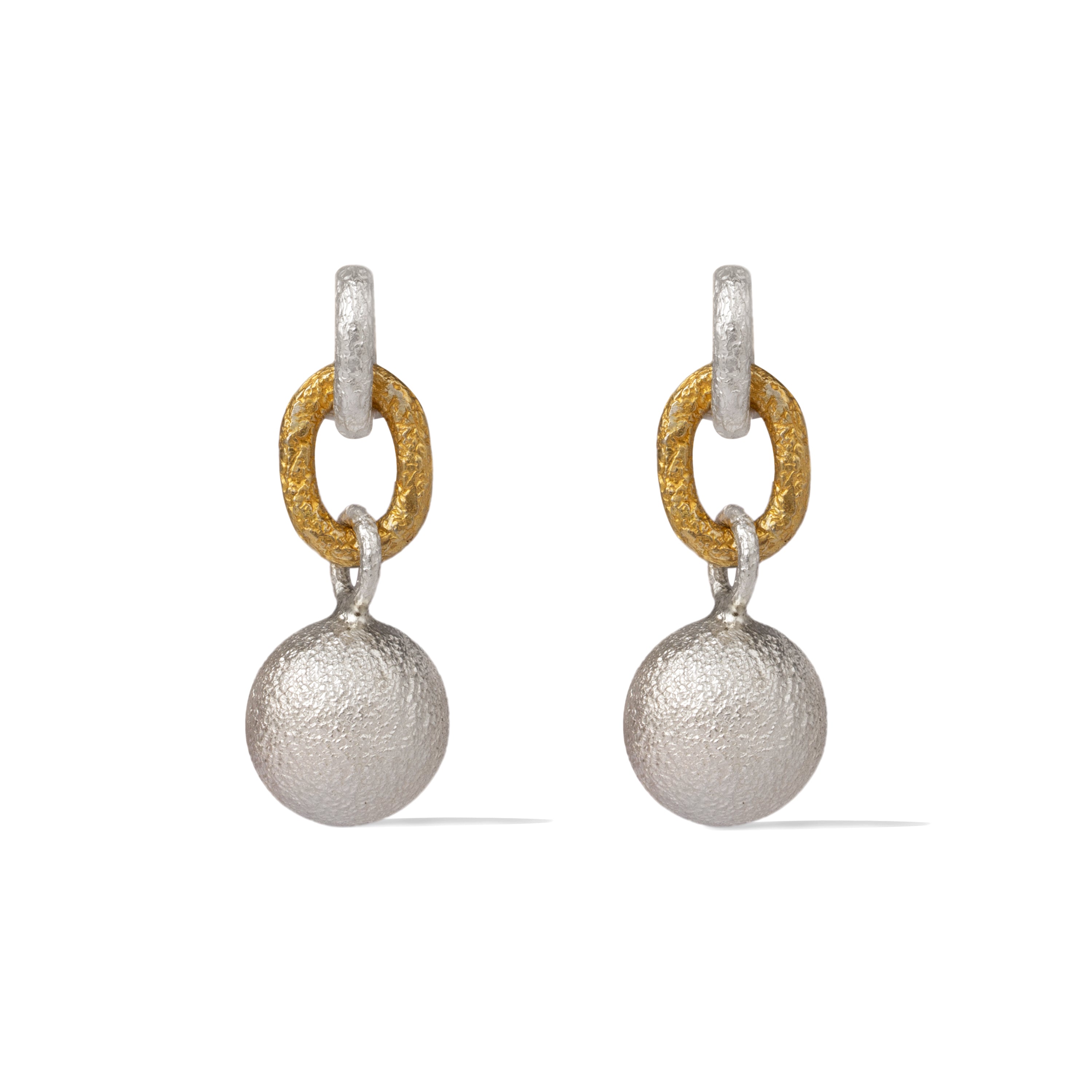 Hanging silver Ball Earring.