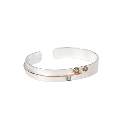Minimalistic Freesize Silver Cuff Bracelet.