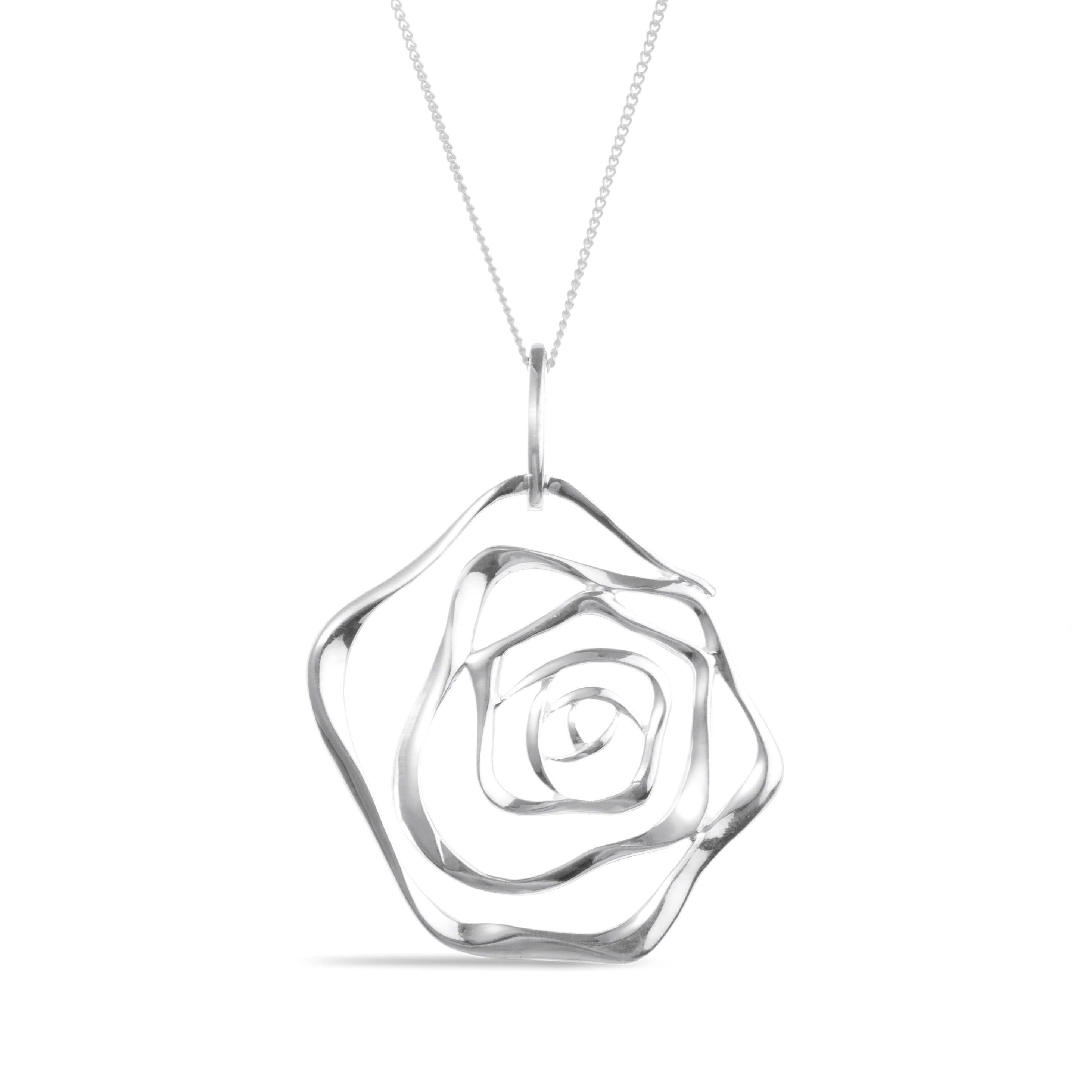 Silver Rose Pendent
